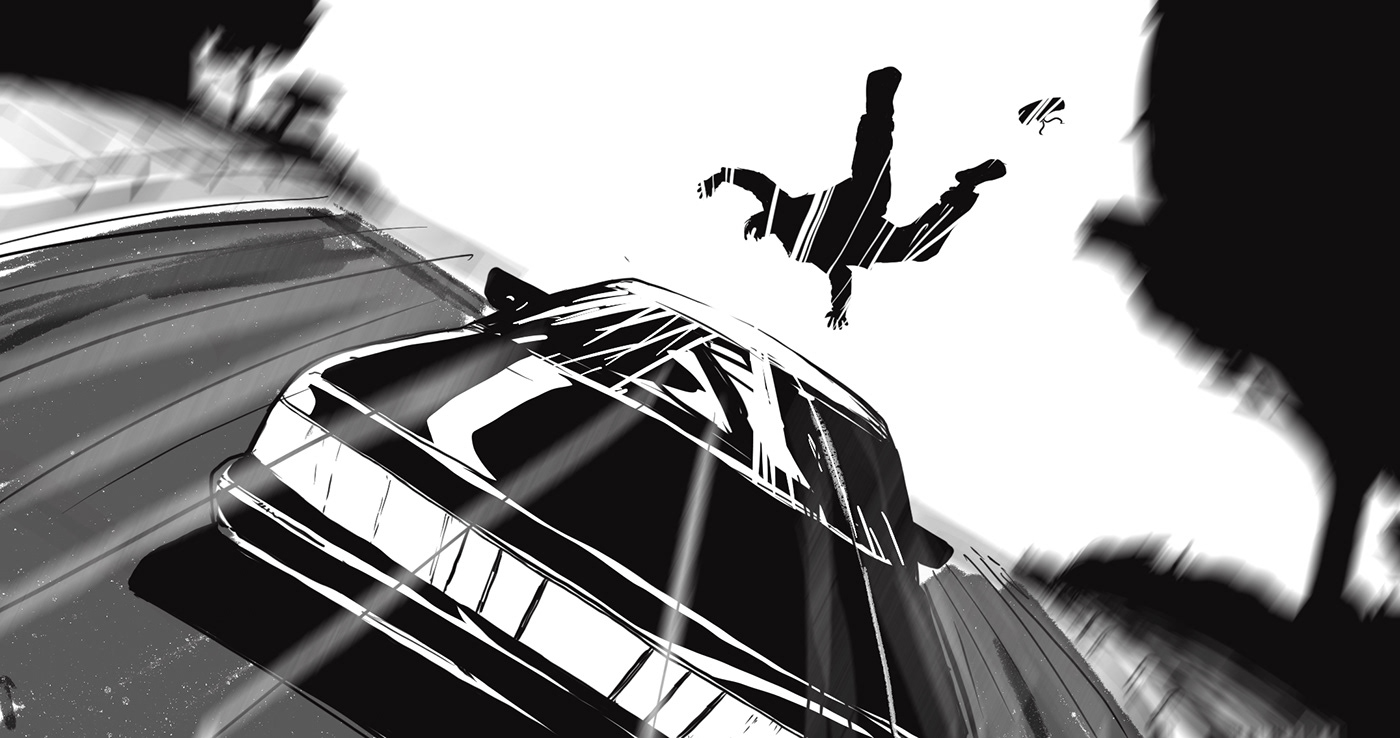 noir animation  Storyboards Digital Art  comic sketch digital illustration art Film   black and white