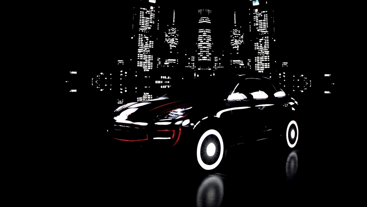 Porsche macan 3d Mapping motion design motion graphics  cinema4d after effects art direction  animation  automotive  