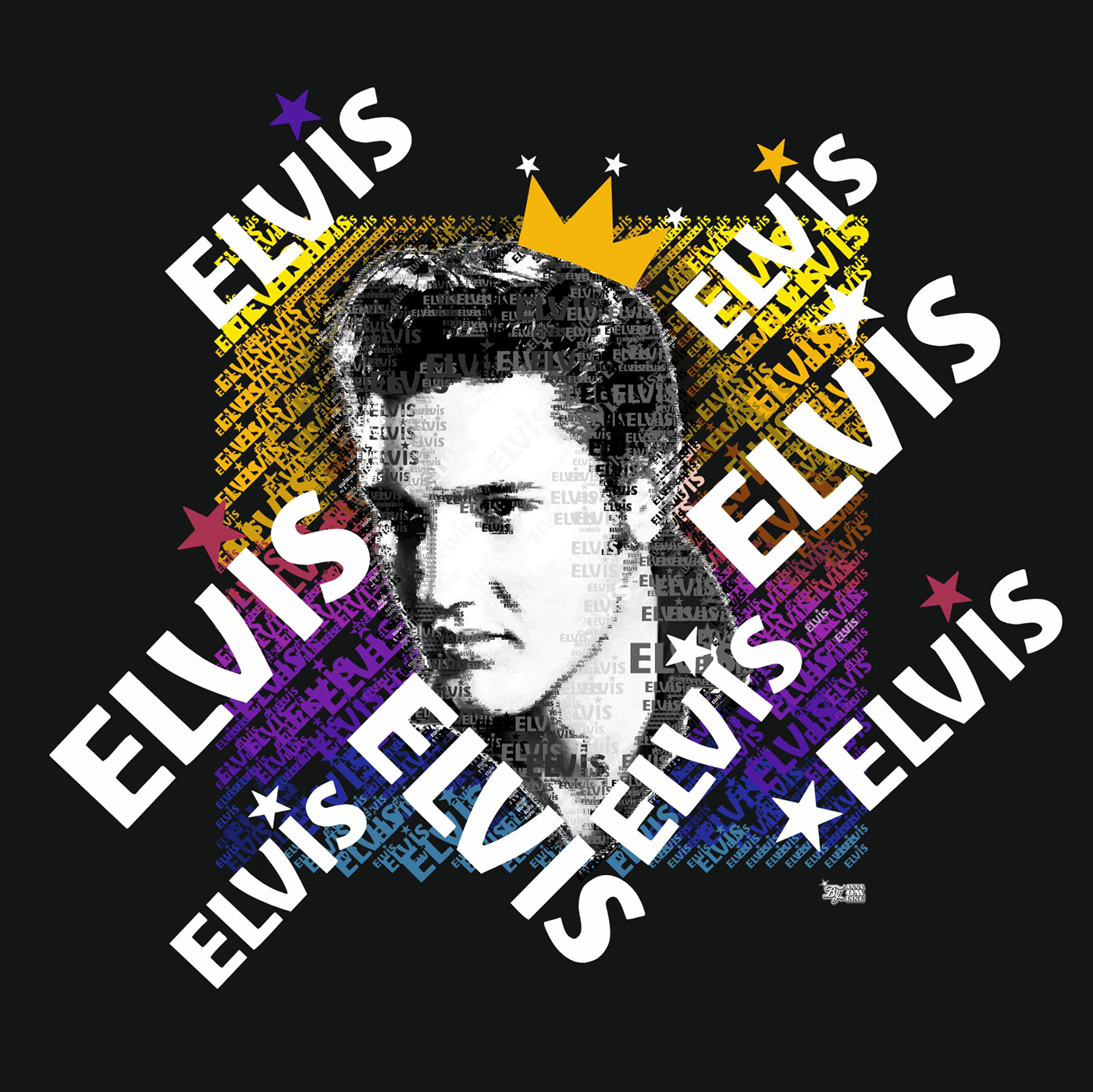 Elvis The King of Rock and Roll poster design
