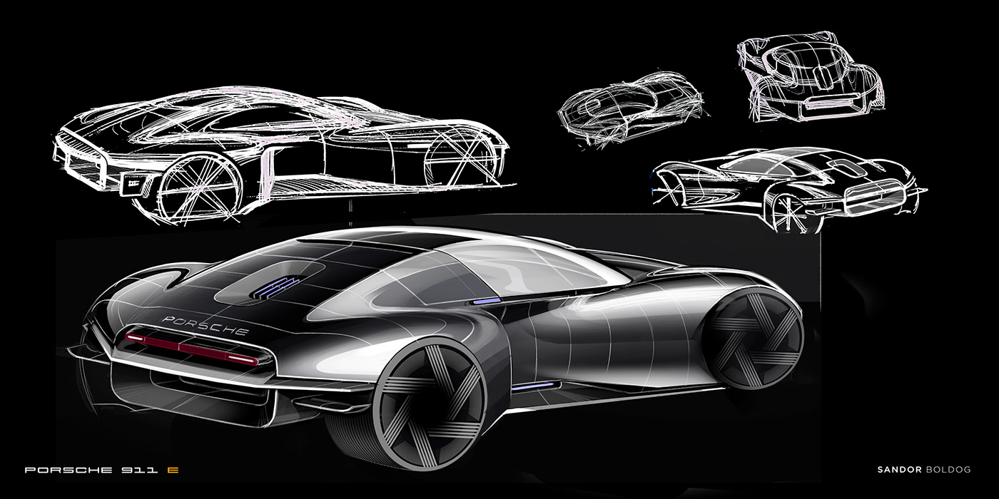 3D automotive   car design design keyshot Porsche Porsche 911 rendering sketch Transportation Design