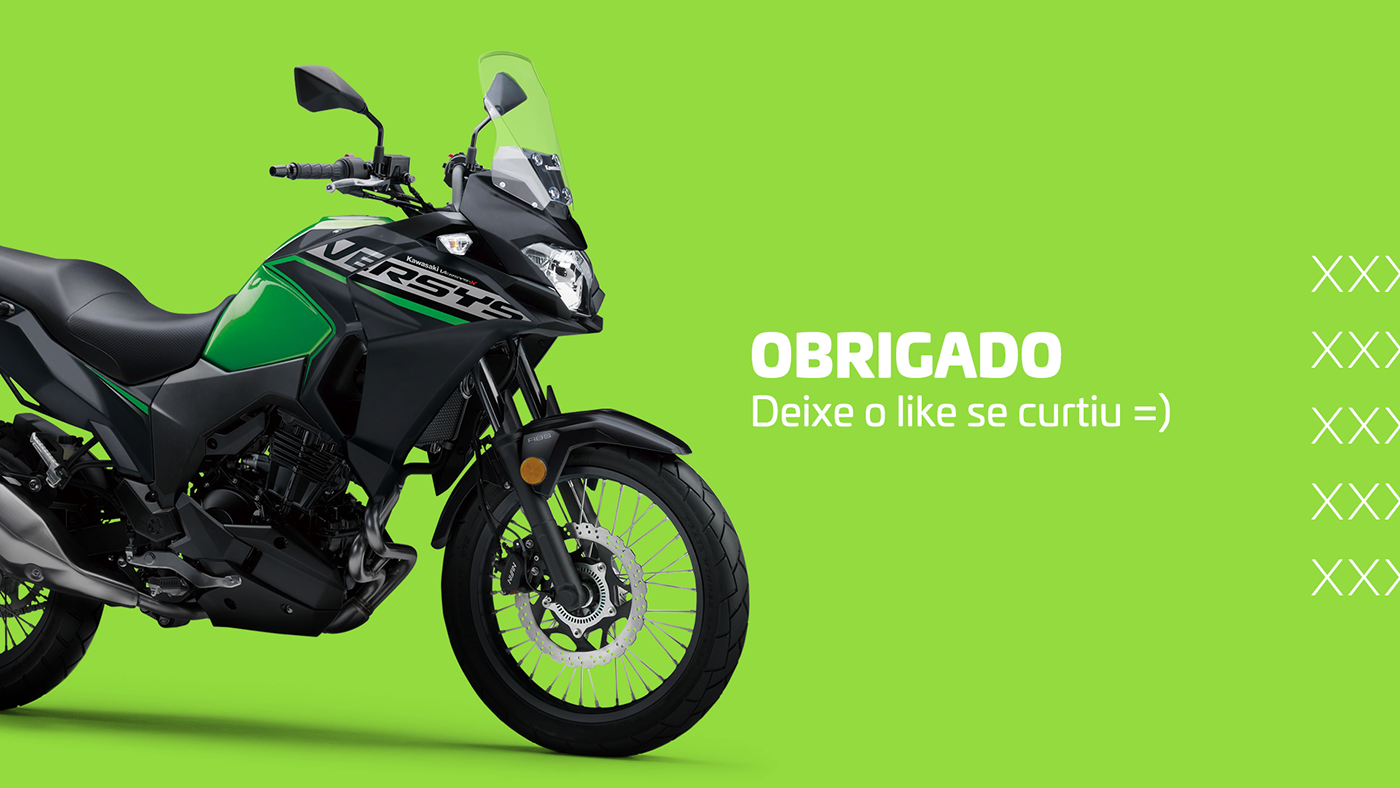 consorcio key visual moto social media Stories green Key Visuals art direction  Kawasaki motorcicle