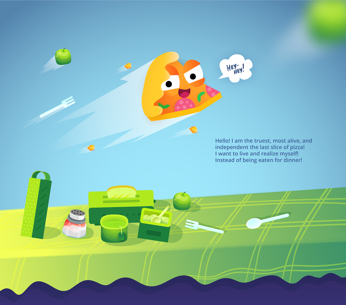 animation  belarus casual cute game hyper-casual ILLUSTRATION  mobile Pizza slice