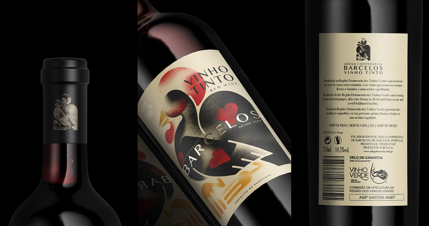 design ILLUSTRATION  Label Packaging packaging design wine wine design Rooster alcohol label design