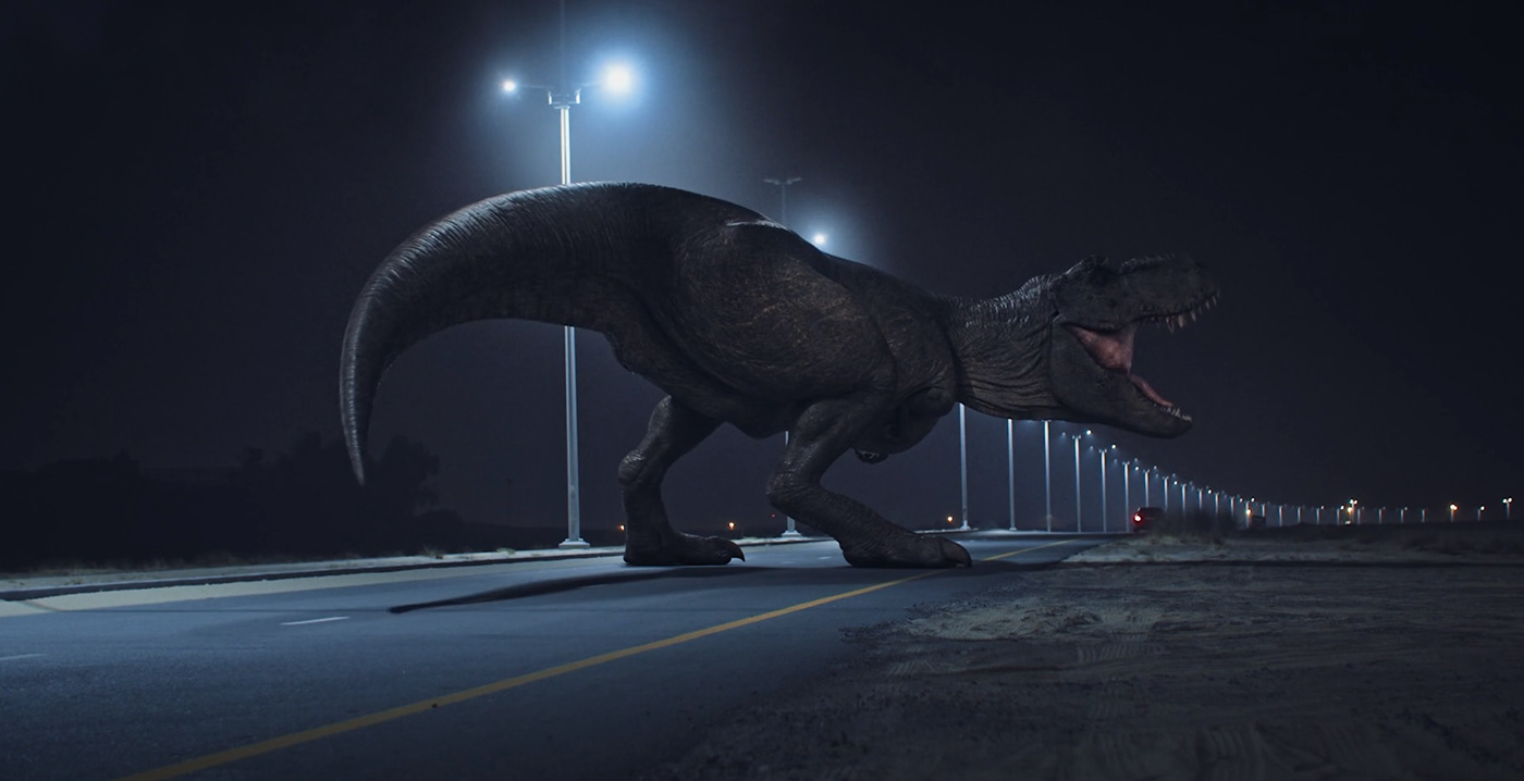 3D CGI Dinosaur redshift Render shading t-rex texture toyota vfx