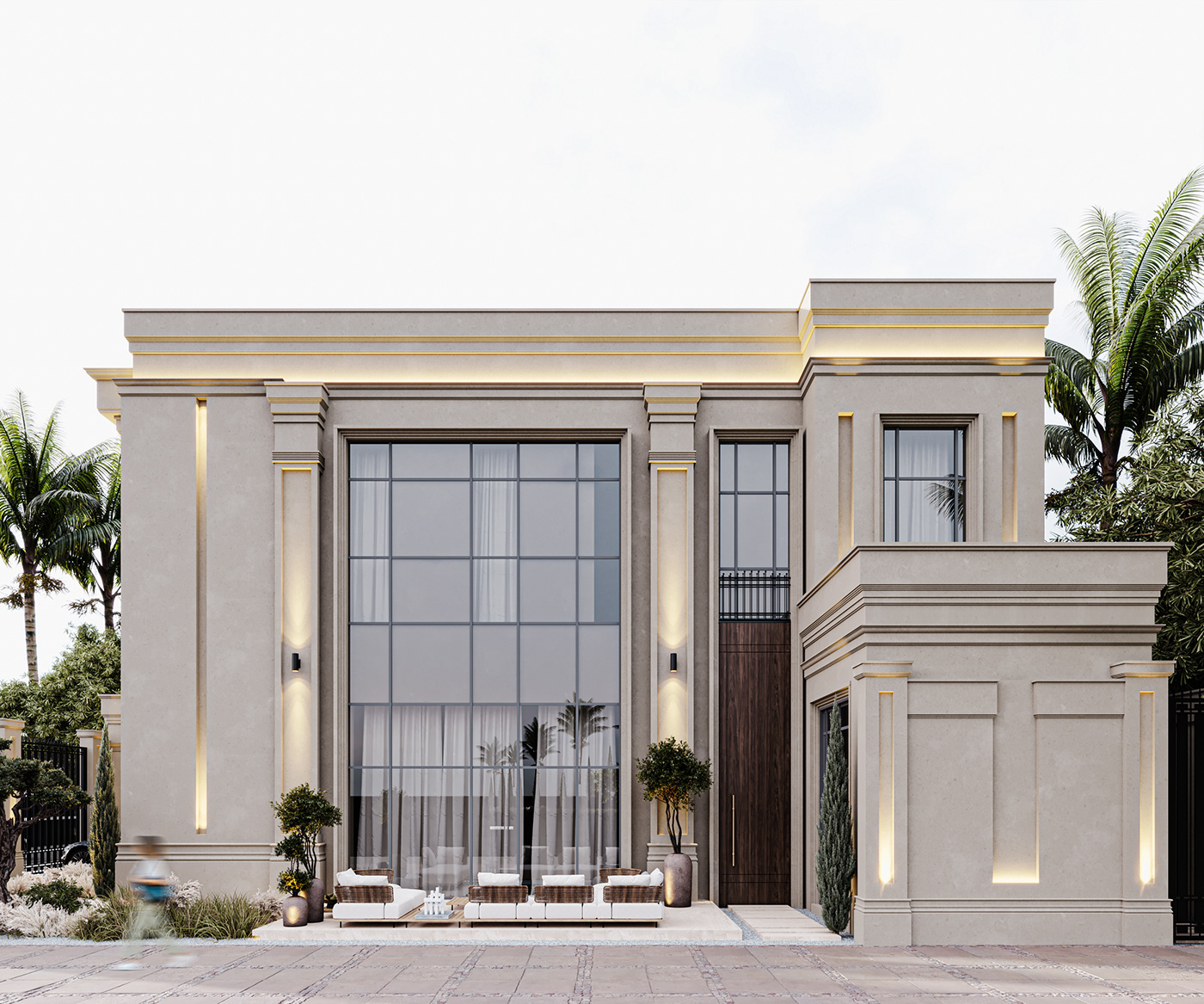 architecture visualization Render archviz exterior CGI Classic Elevation facade Villa