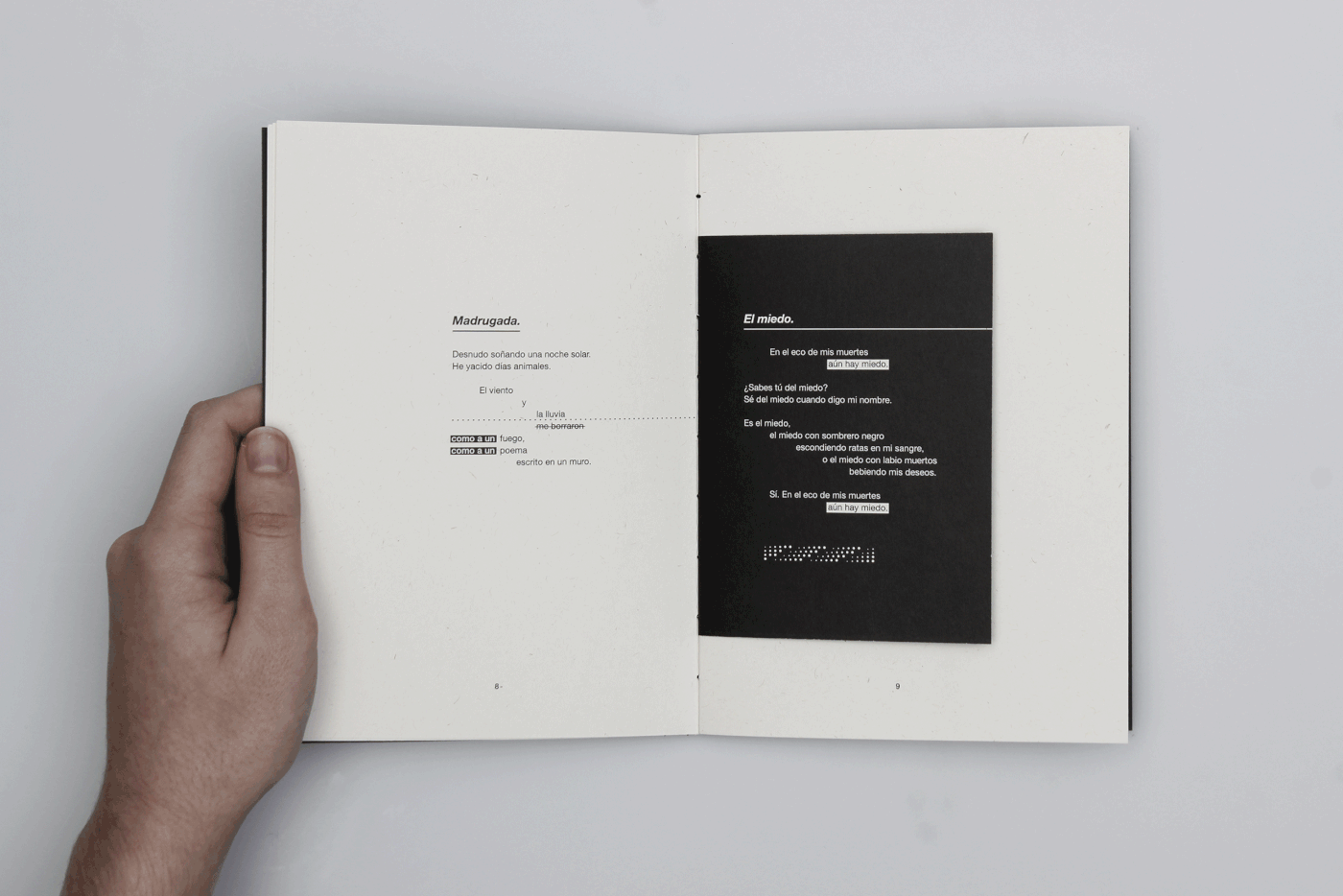 editorial editorial design  Diseño editorial graphic design  Book Binding poems Poetry  Layout poesia black and white