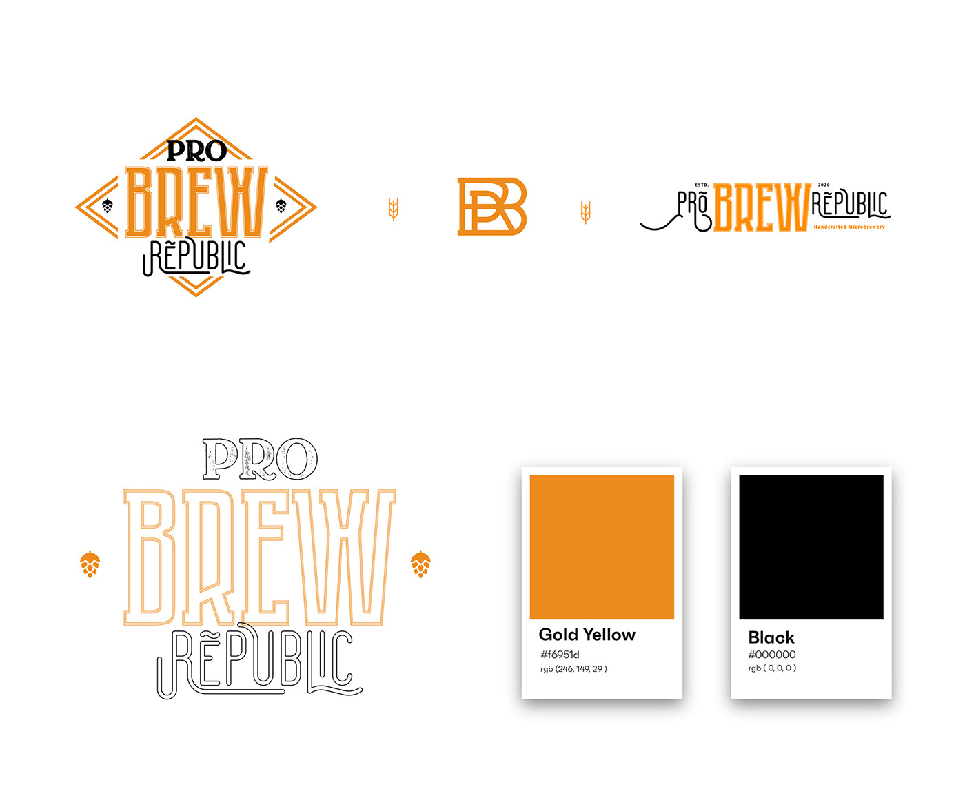 brand brand guidelines brand identity branding  Case Study logo Logotype probrewrepublic Rabbixel stationary