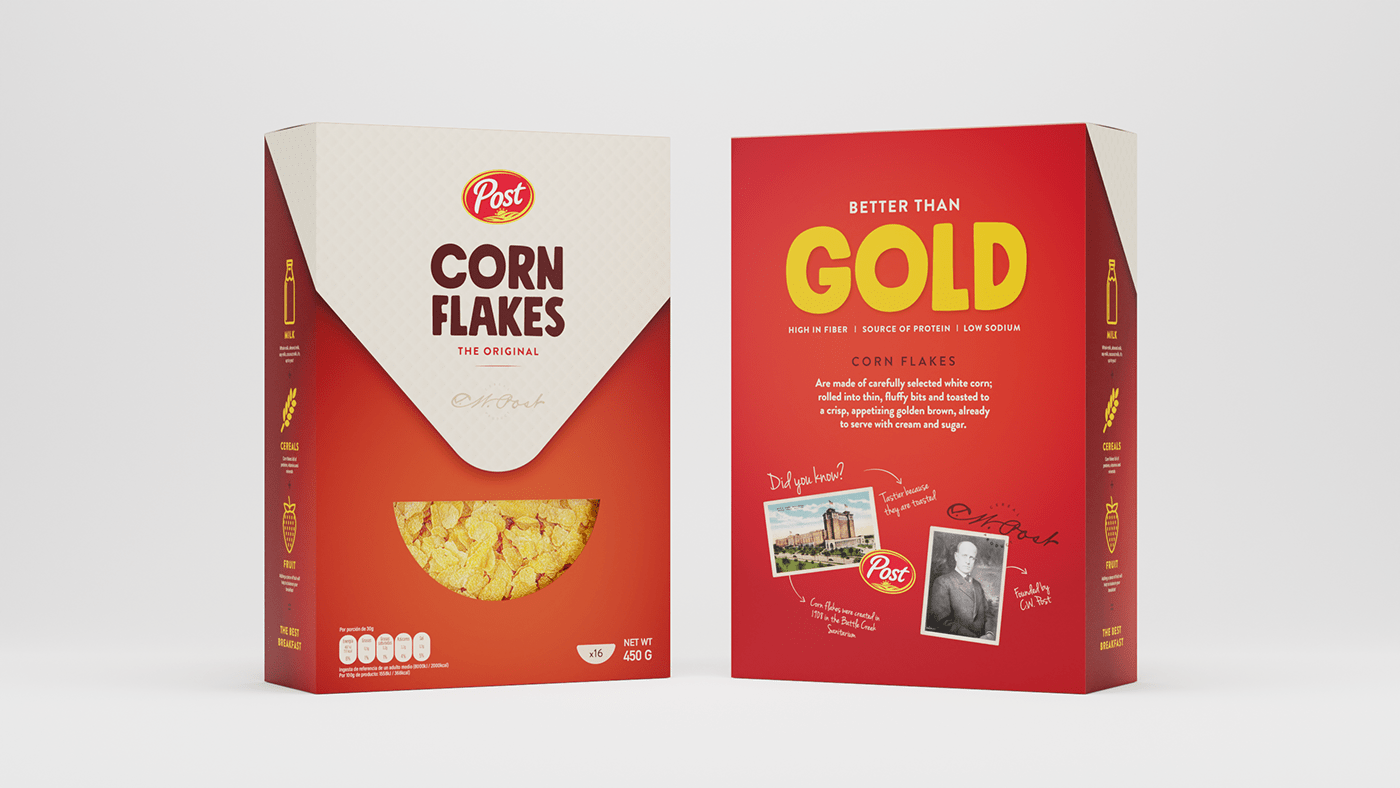Cornflakes graphic design  ILLUSTRATION  Packaging post toasties product design  rebranding rediseño