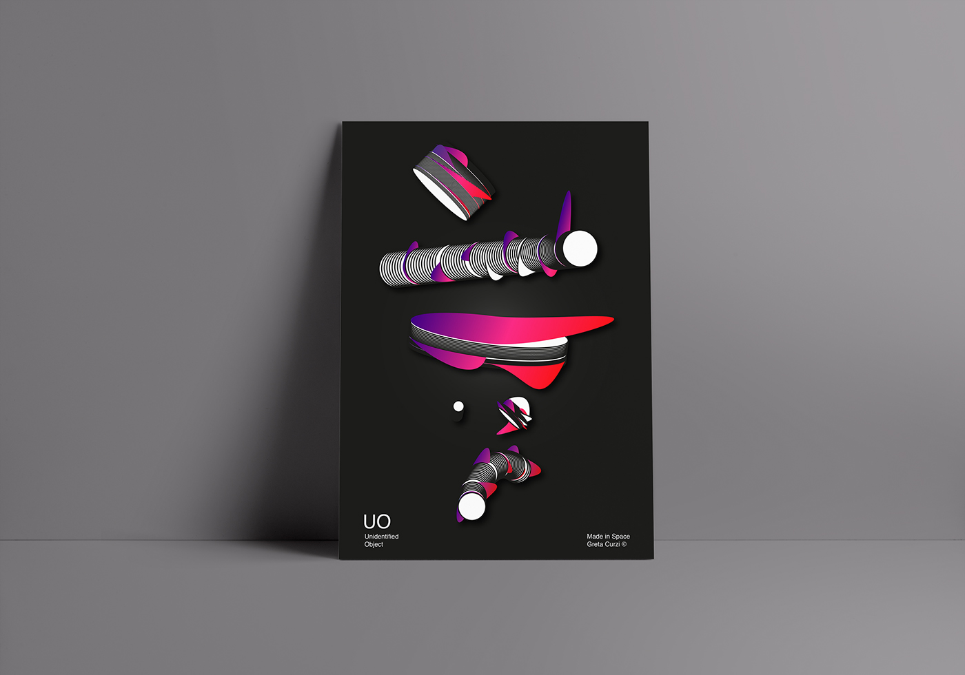 abstract shapes gradients poster Space  unidentified object Illustrator
