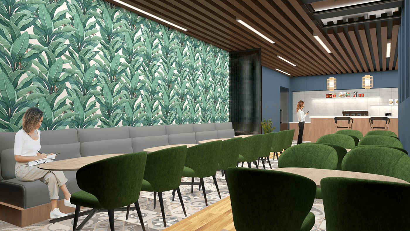 3D model Co Working co-working space cowork coworking hub design Interior interior design  SketchUP vray