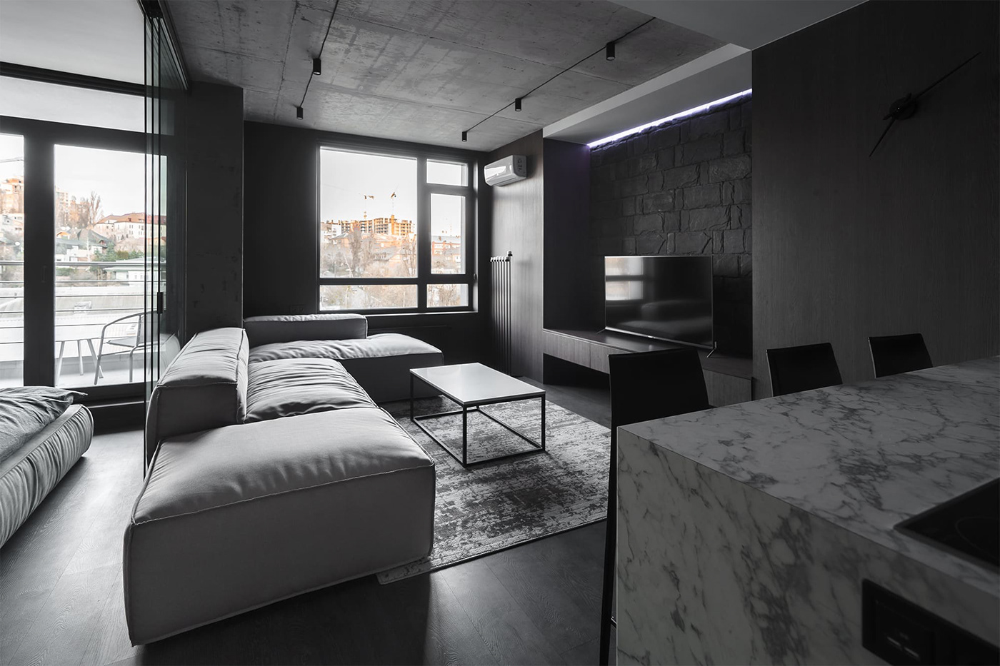 apartment architecture black concrete indoor Interior interior design  modern Photography  Style