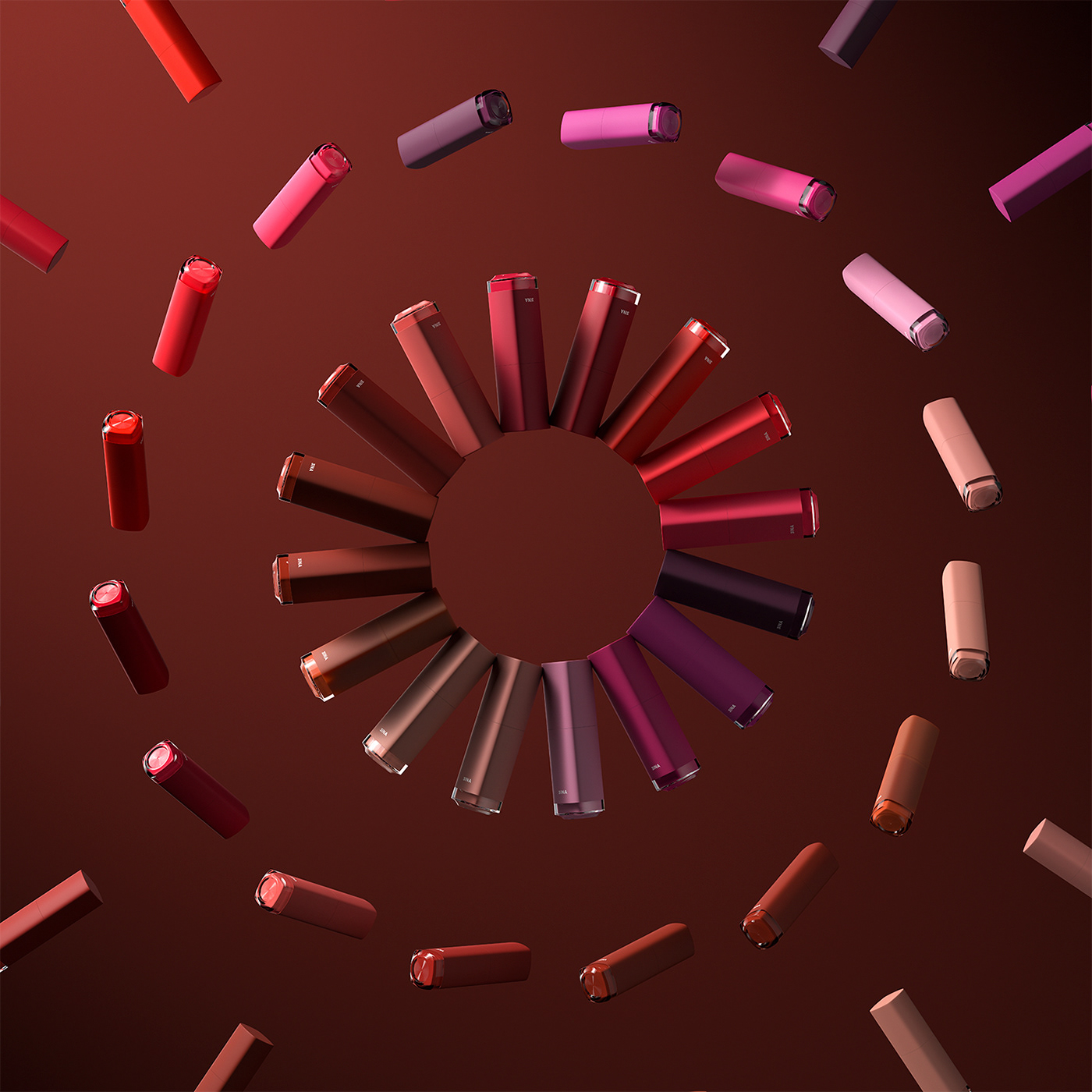3D animation  beauty CGI color Lipsticks SerialCut simplicity