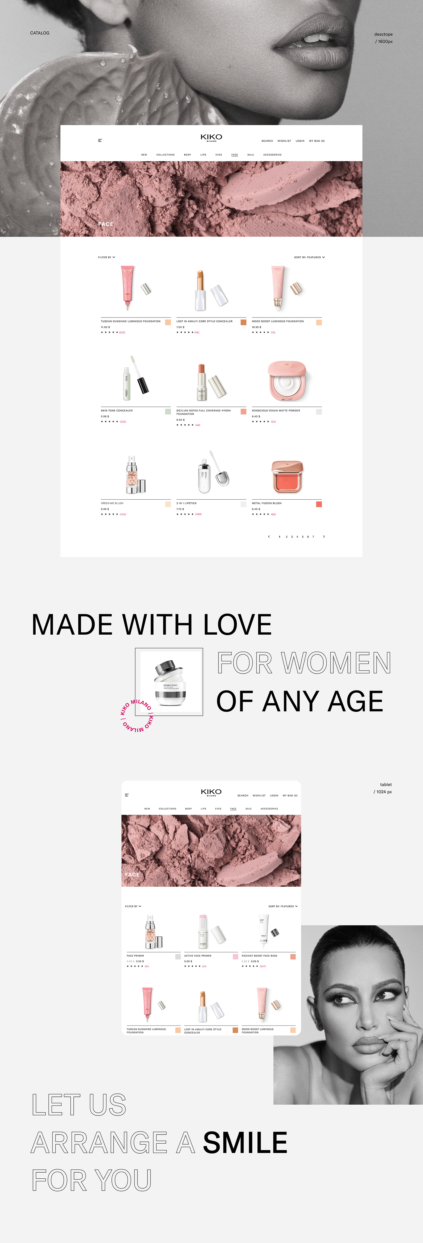 concept cosmetics e-commerce kiko milano redesign website shop ux/ui Webdesign