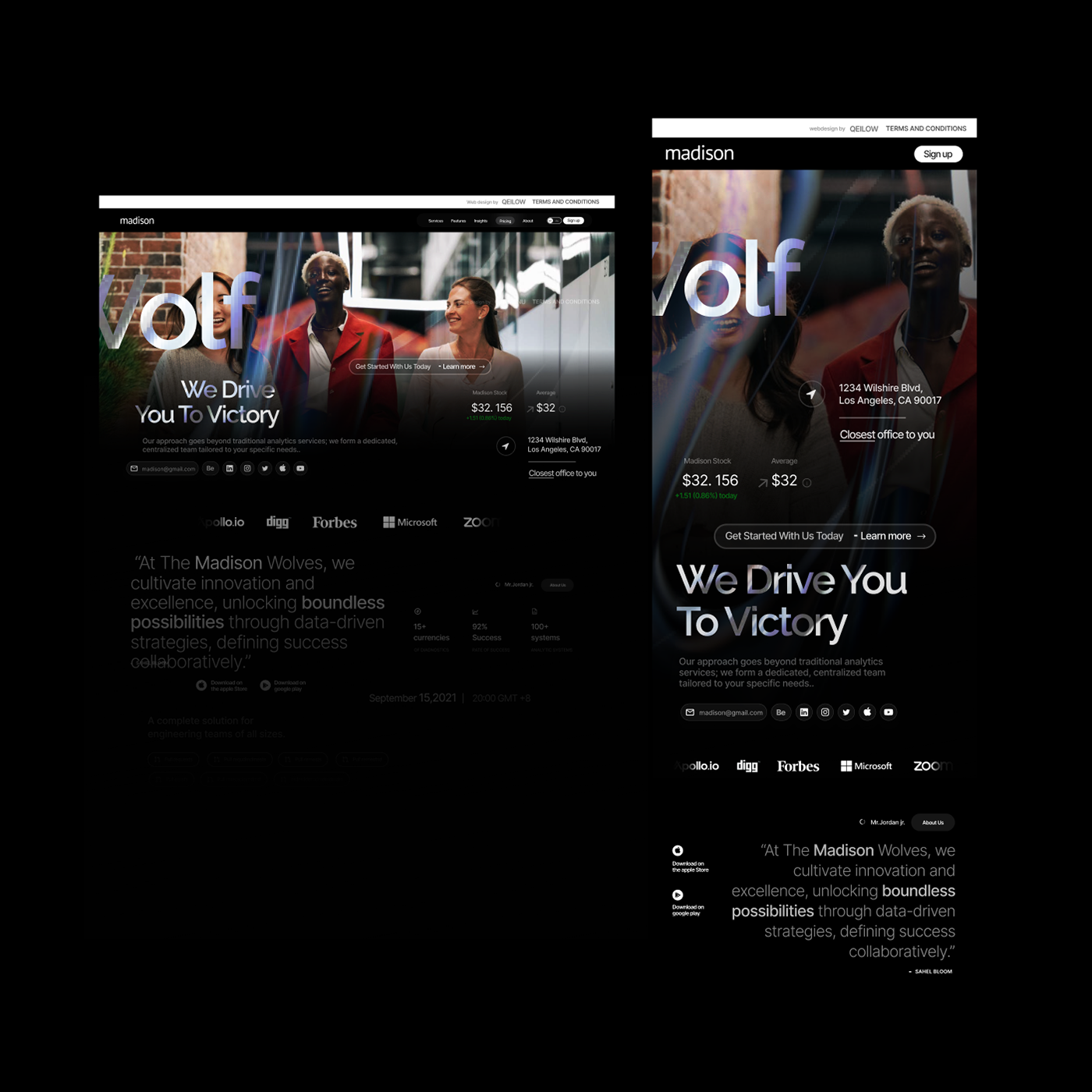 UI ux Webdesign landingpage qeilow qeilowdev qeilowstudios productdesign branding  visual identity