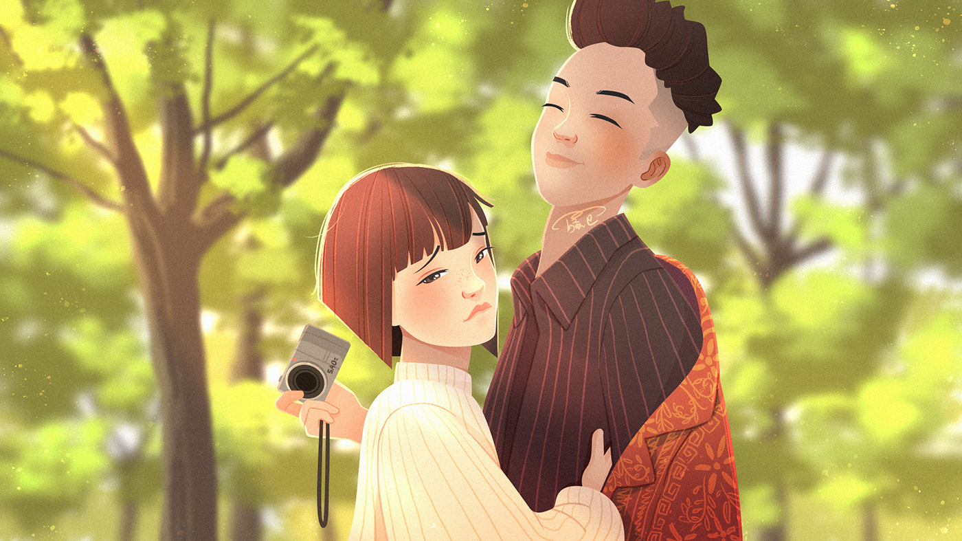 animation  art life doodle ILLUSTRATION  Love couple Drawing  painting   desing