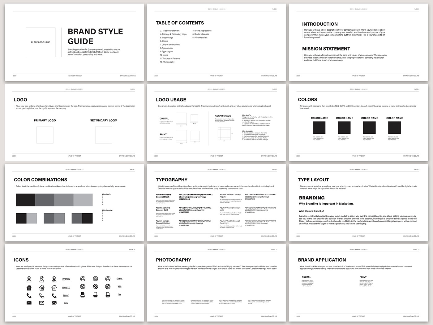 brand guide template brand style guide branding  graphic design  Style Template template