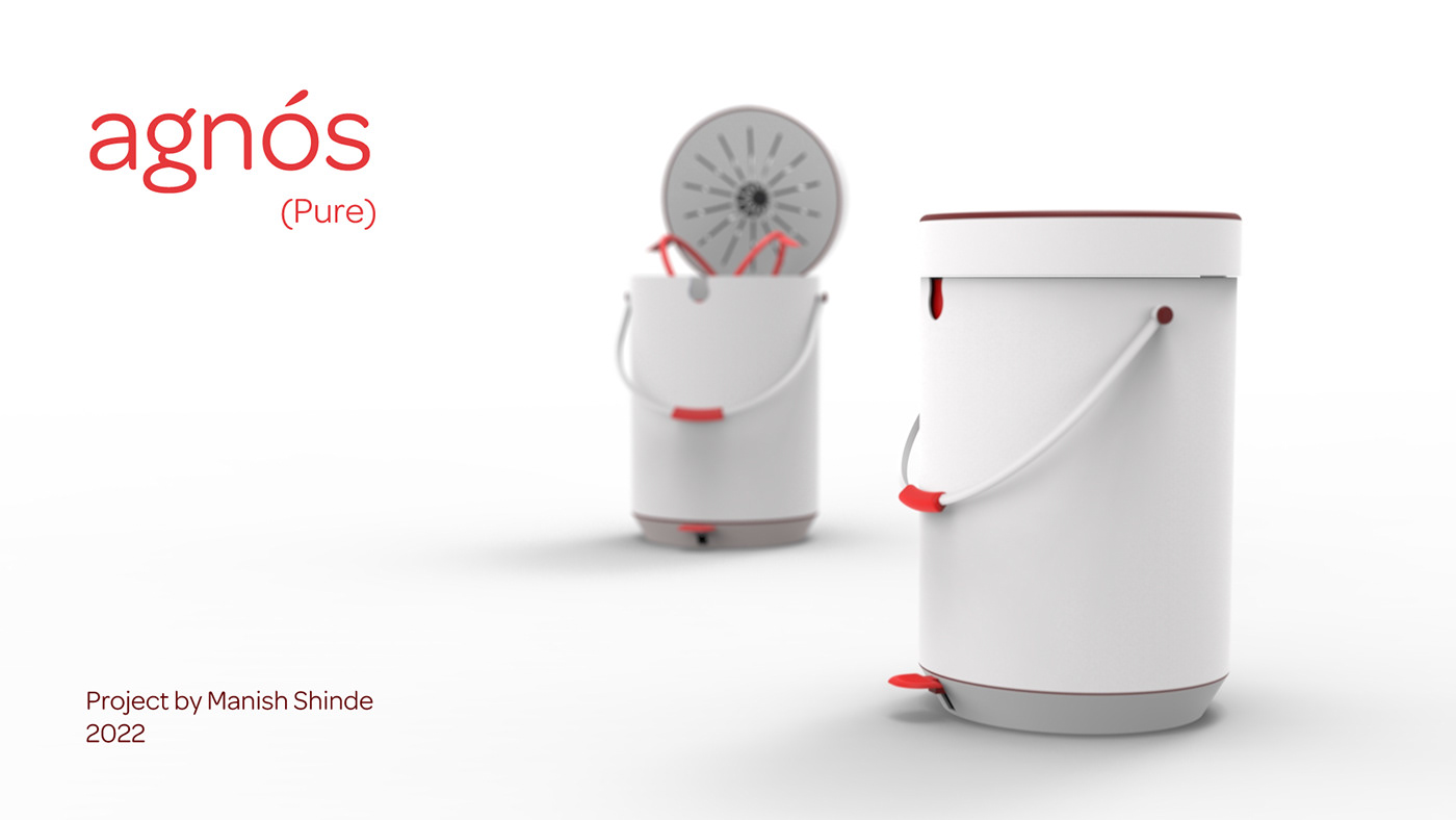 concept dustbin hygiene industrial design  product design  Render rendering smart dustbin