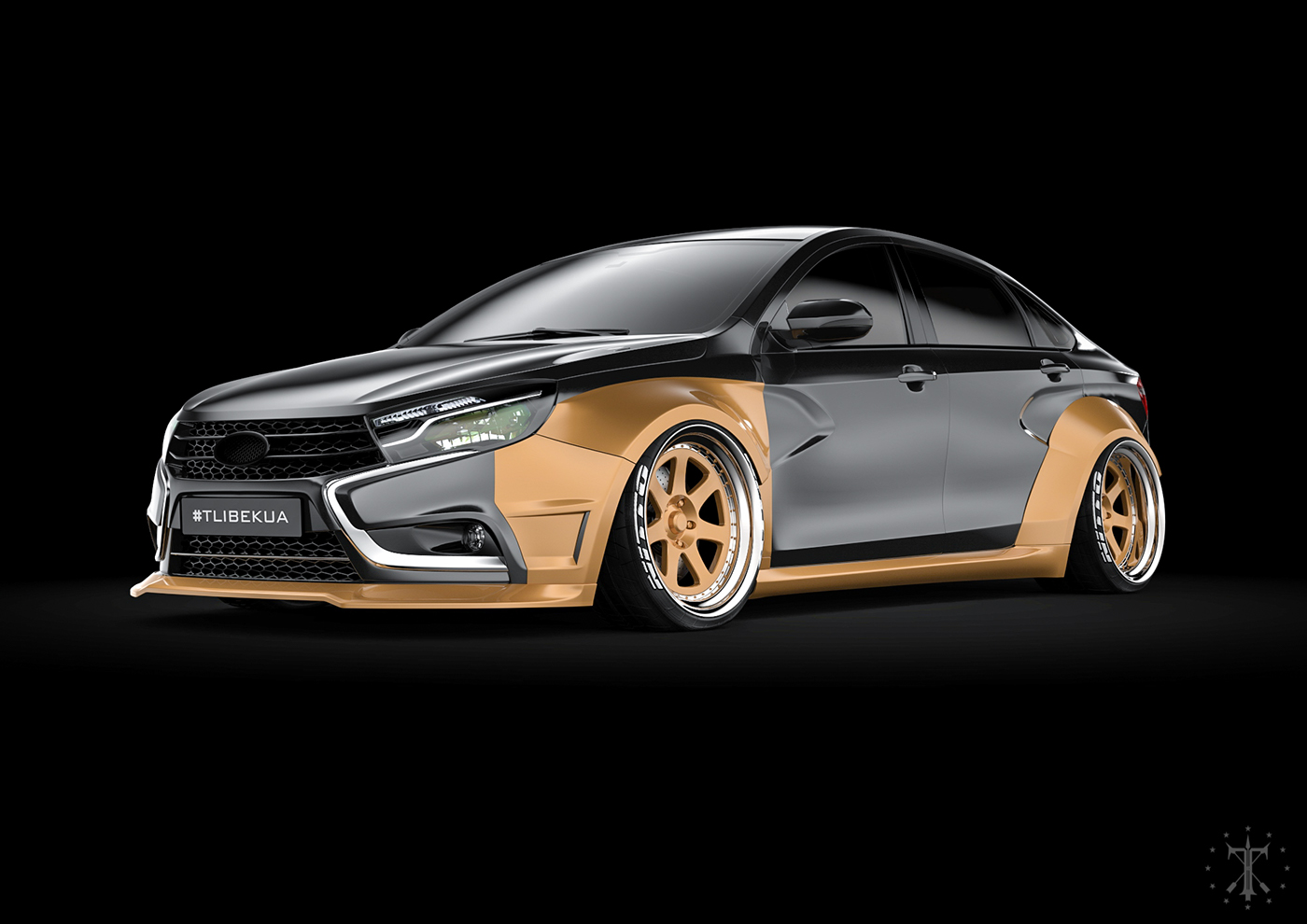 tlibekua design automotive   widebody kit stance lada Vesta