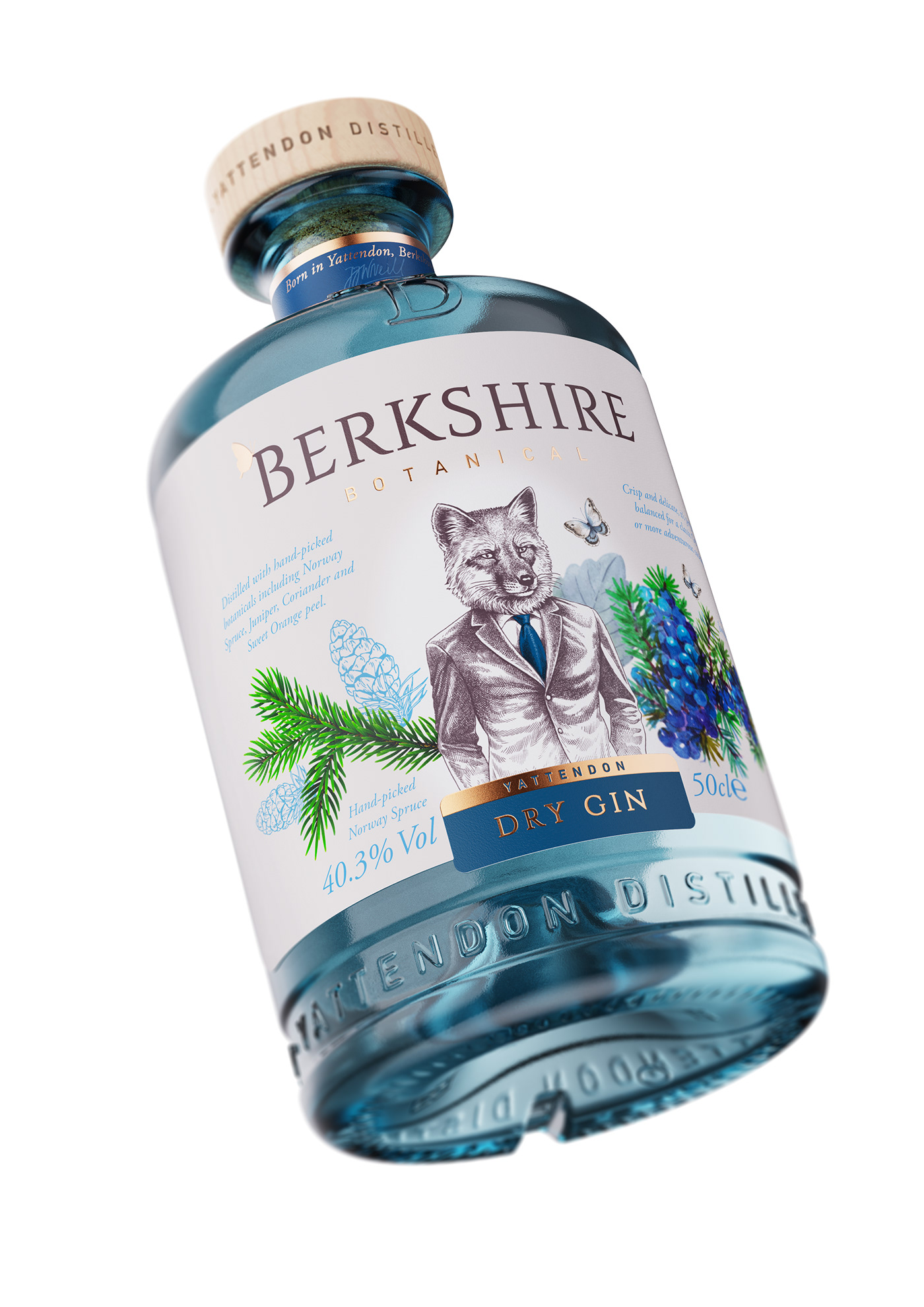 3D alcohol bottle branding  cad design gin graphic design  Packaging visualization