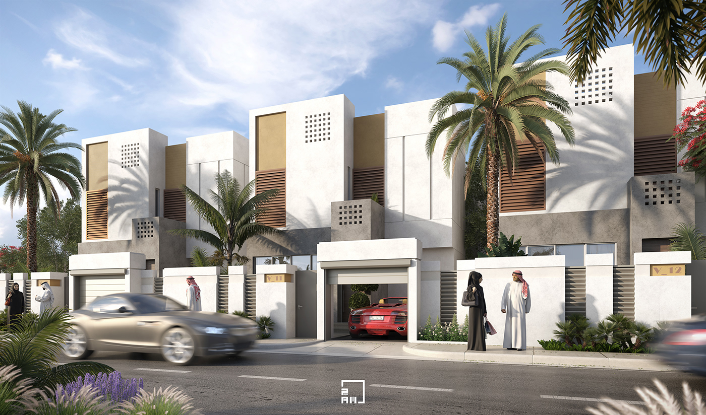 archviz Elevation home modern Render riyadh visualization vray dubai UAE