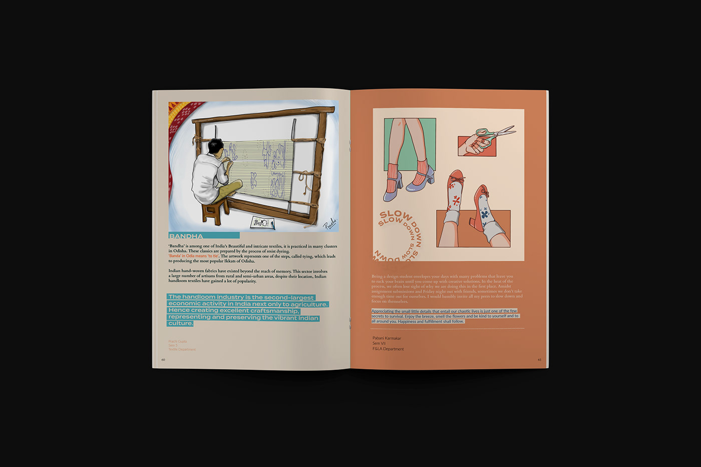 adobe collage College Magazine editorial editorial design  InDesign Layout magazine NIFT vector