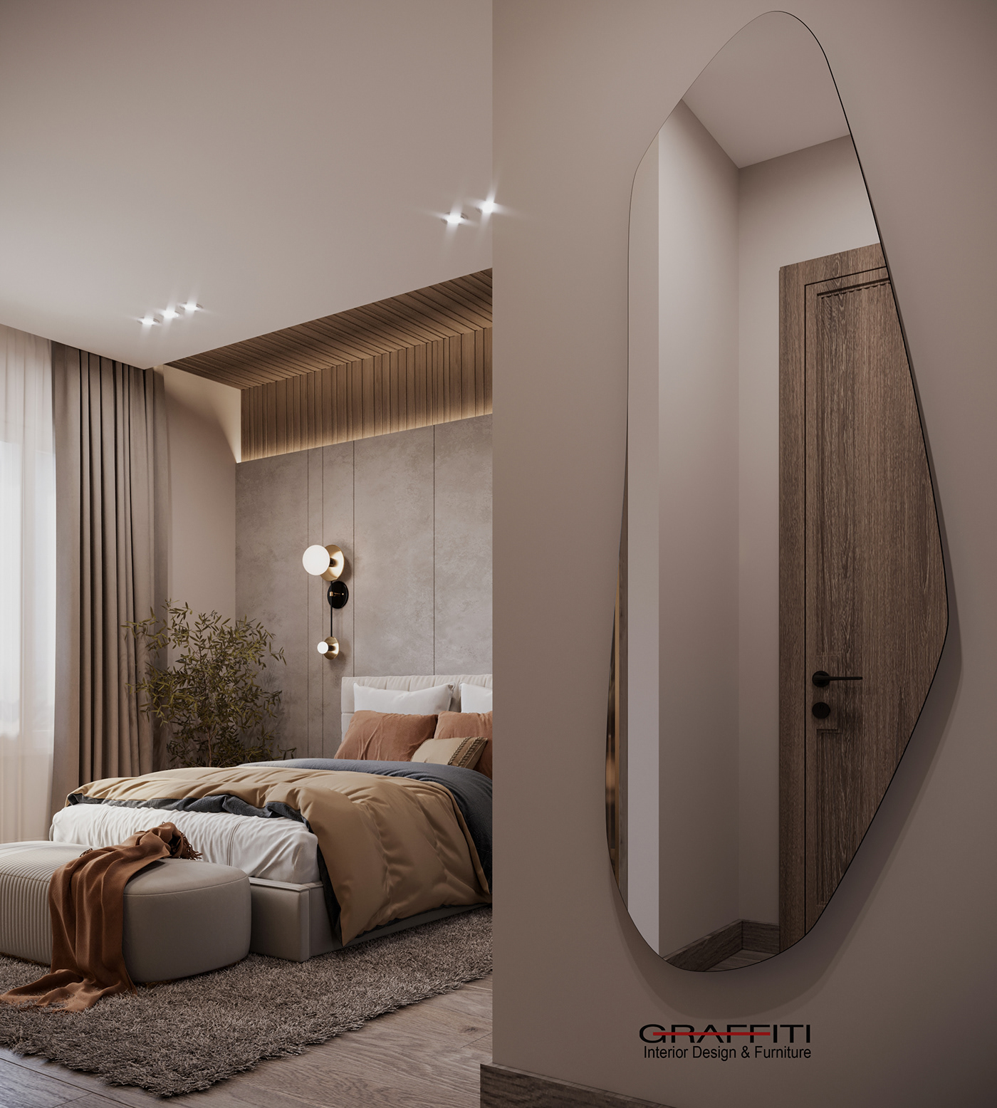 bedroom bedroom design interior design  modern minimal simple design monochrome Interior visualization