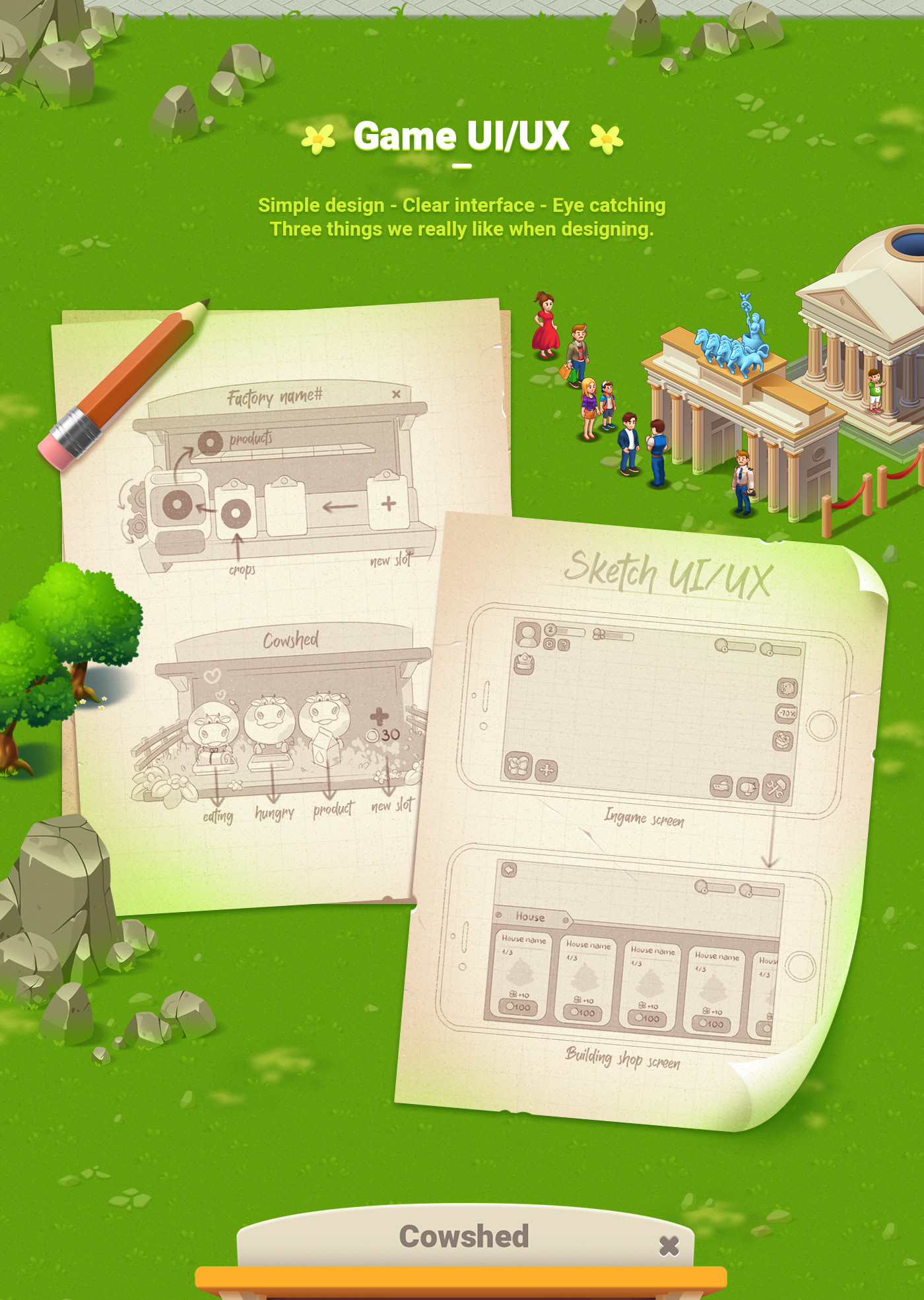 farm city farm game game asset game design  game mobile game ui iKame ILLUSTRATION  Character design  game