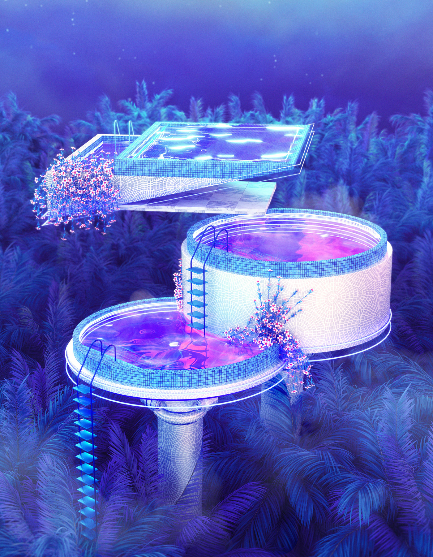 surreal 3D 3d art concept art futuristic retrofuture lofi environment utopia Cyberpunk