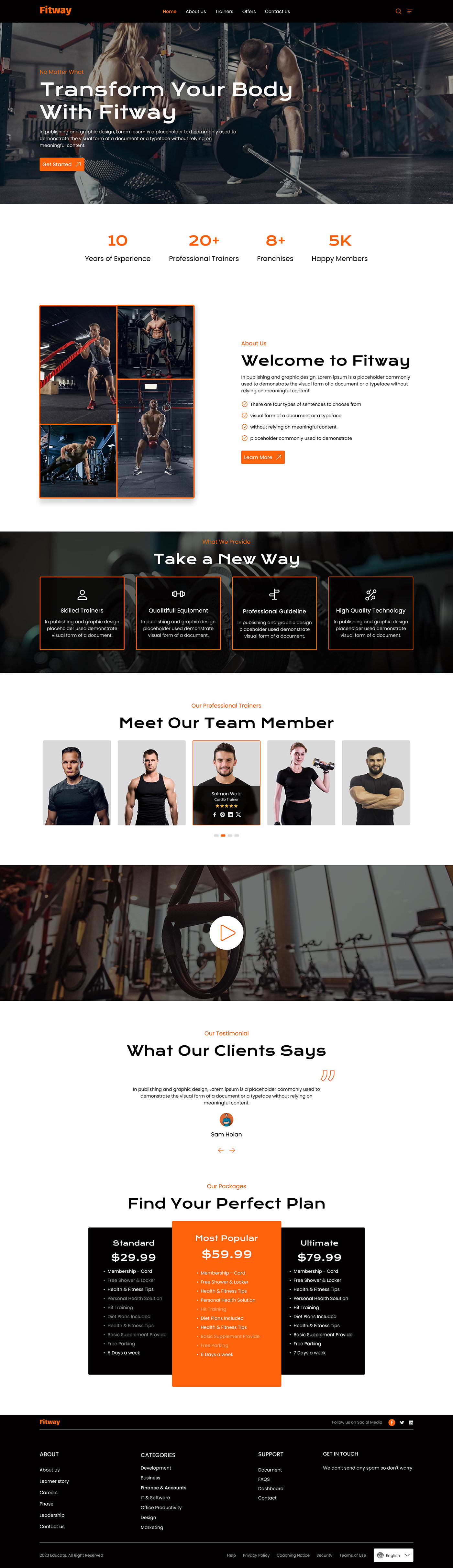 graphic design  UI/UX UI ui design ux Web Design  user interface highlights sports Gym landing page design