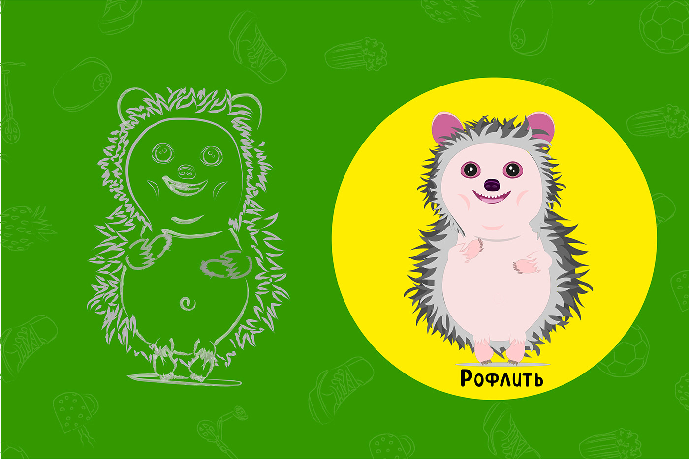 antistress coloring Drawing  forest animals green hadgehog kids painting   stickers vector