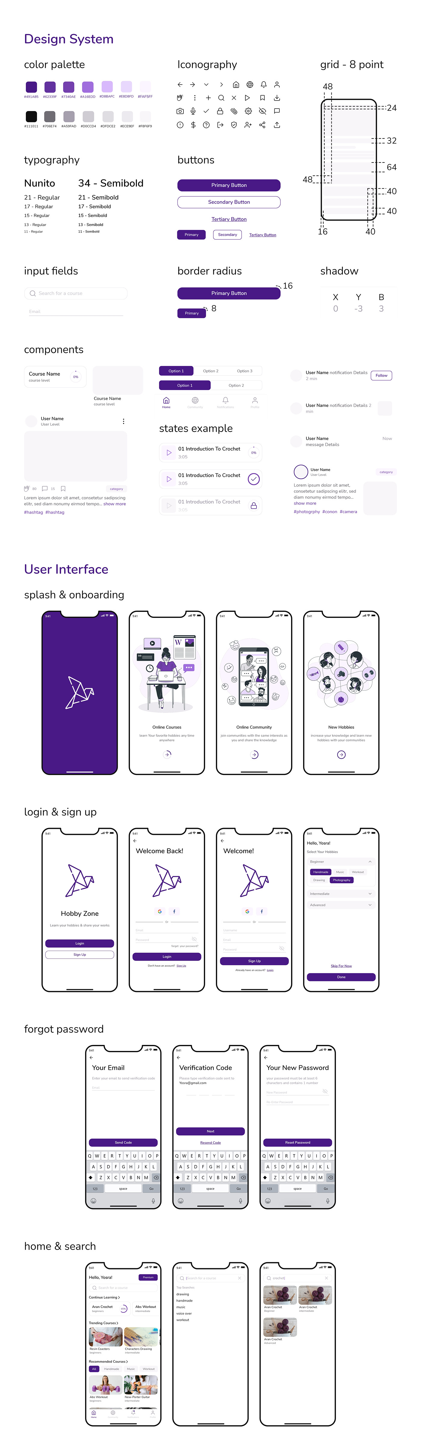 app Case Study community courses e-learning HOBBIES ios mobile UI ux