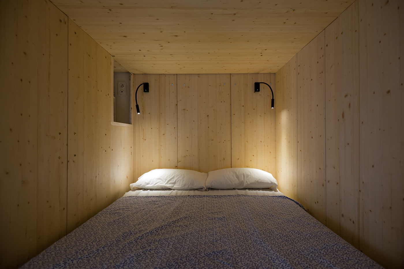 Interior Architecture architecture small flat transformer loft bed wooden sleepbox 35 square meter stair storage wood working  interior design 