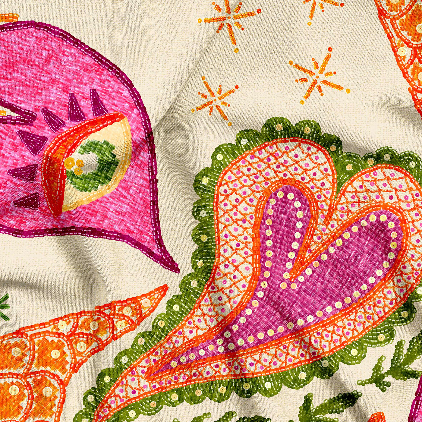 Embroidery Fashion  Clothing textile pattern print summer Love valentine Estampa