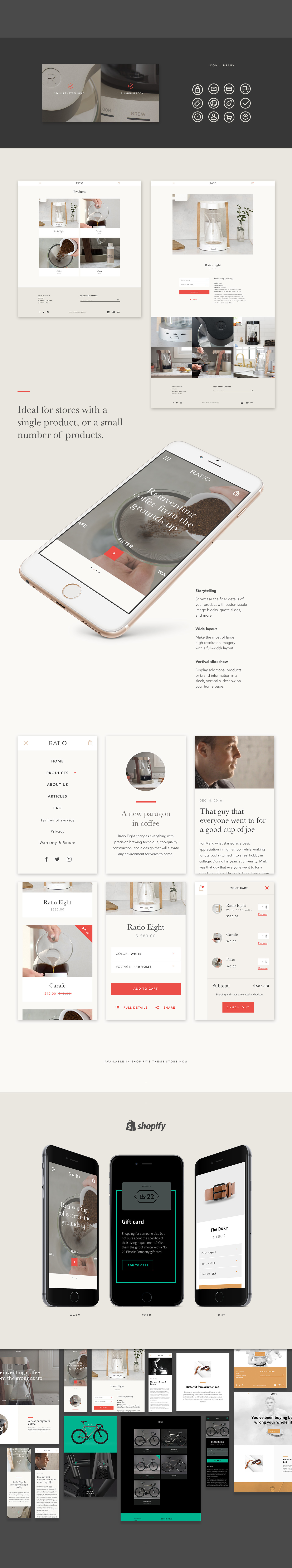 Shopify Theme Web Design  e-commerce storytelling   Responsive Web cart store Layout
