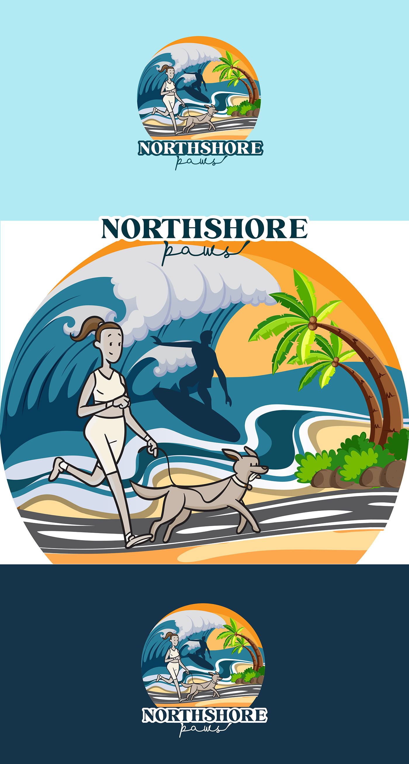 surfing beach Nature logo graphic design  marketing   ads dog animation  animals