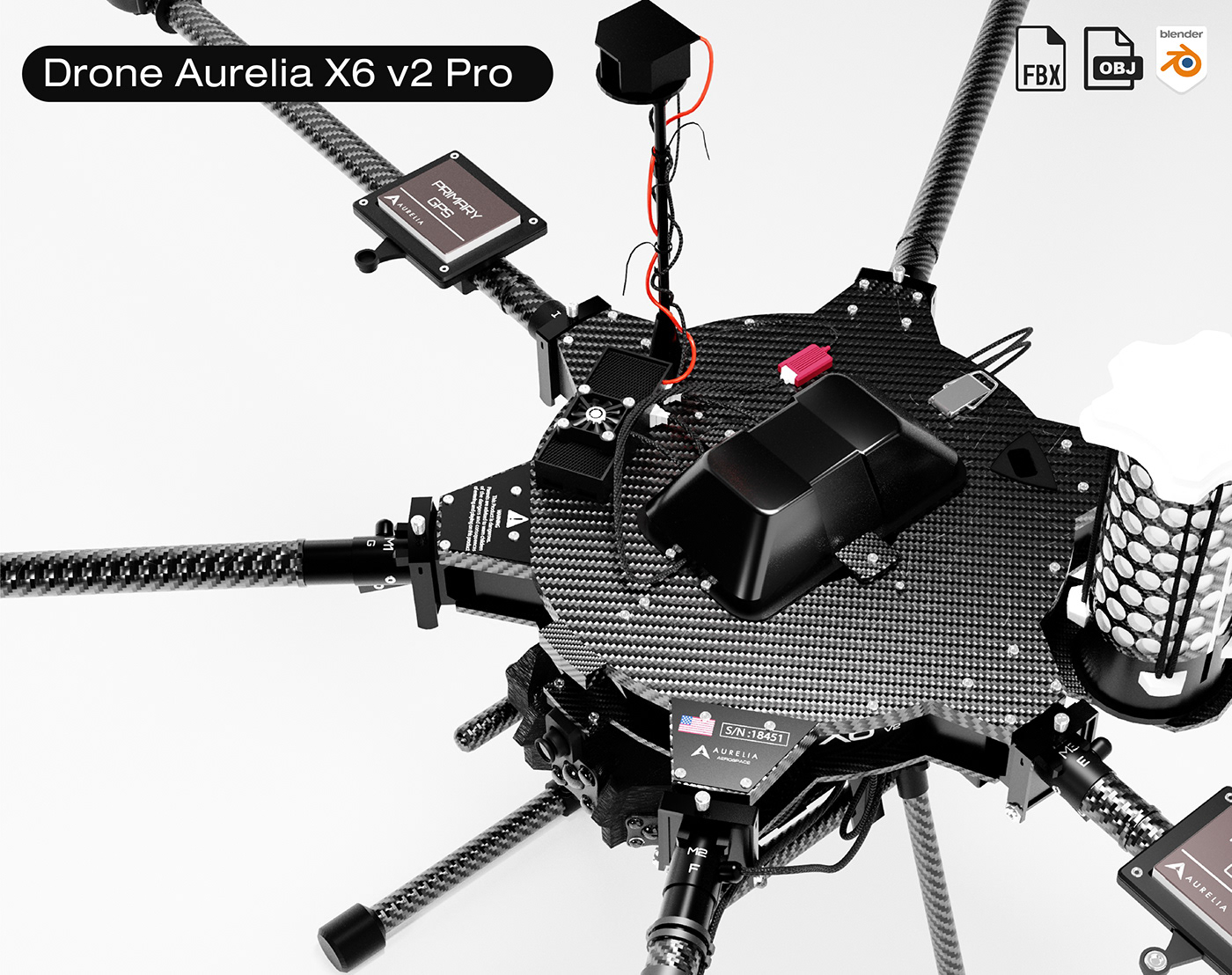 3D Render drone Aircraft Fly plane blender