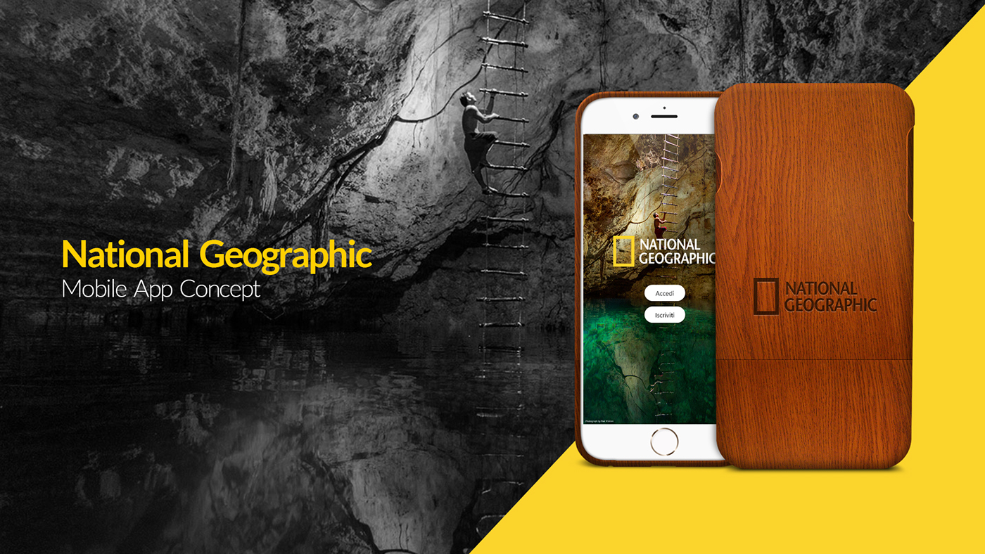 NATGEO national geographic app concept mobile iphone mockup mobile app concept
