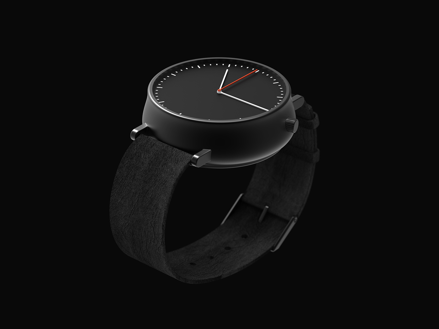 watch clock minimal steel timepiece leather Render White keyshot design product wear Wearable watch design