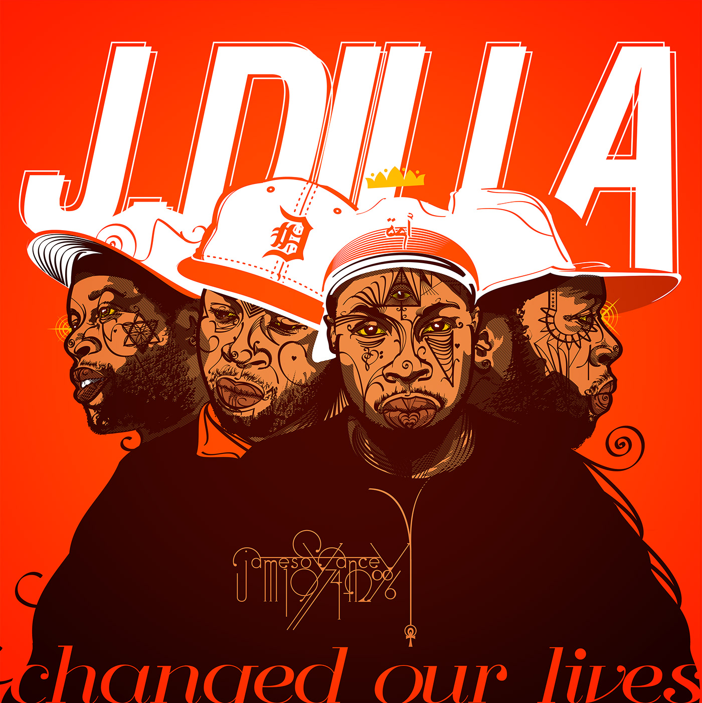 dilla hip hop producer portrait vector Digital Art  music ILLUSTRATION  JDILLA