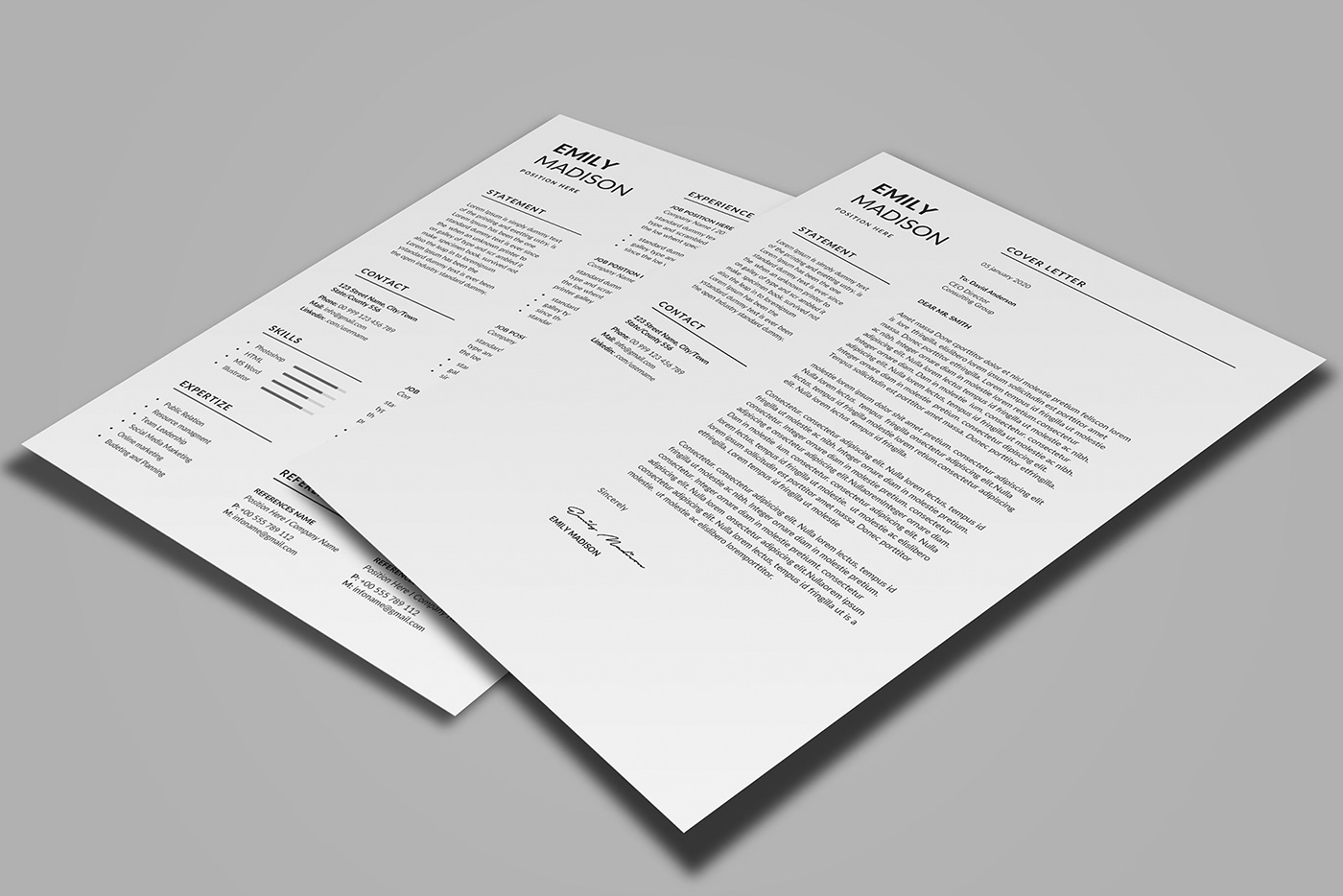 clean resume elegant Resume cv design Curriculum Vitae photoshop Resume/CV Template template printable resume word resume
