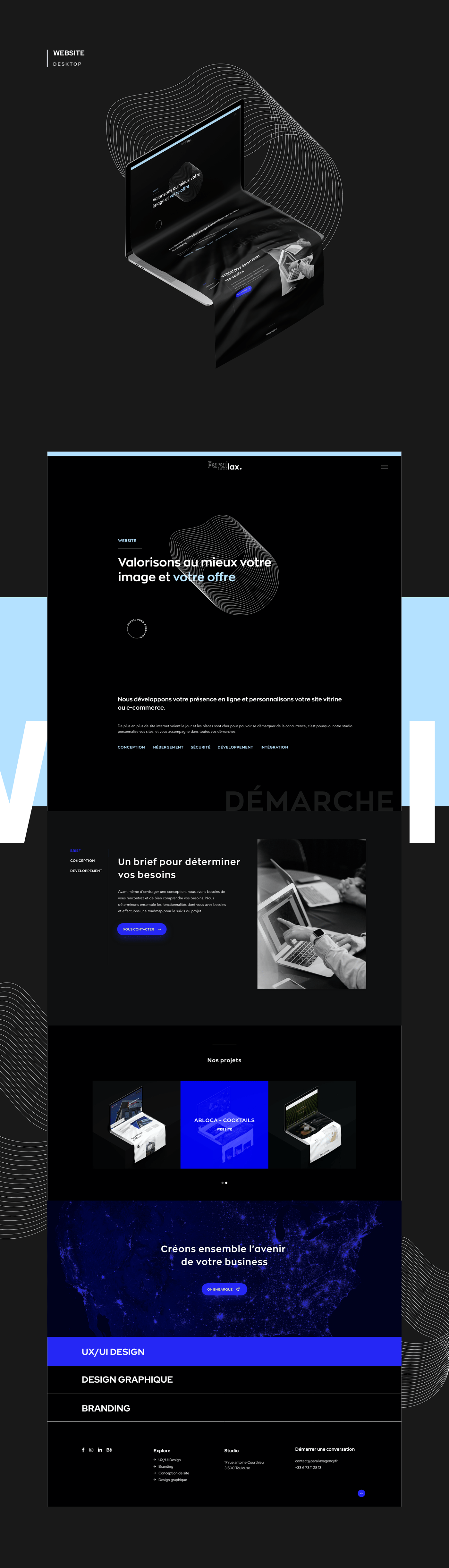 Adobe XD conception de site developpement direction artistique ui design UX design Web Website