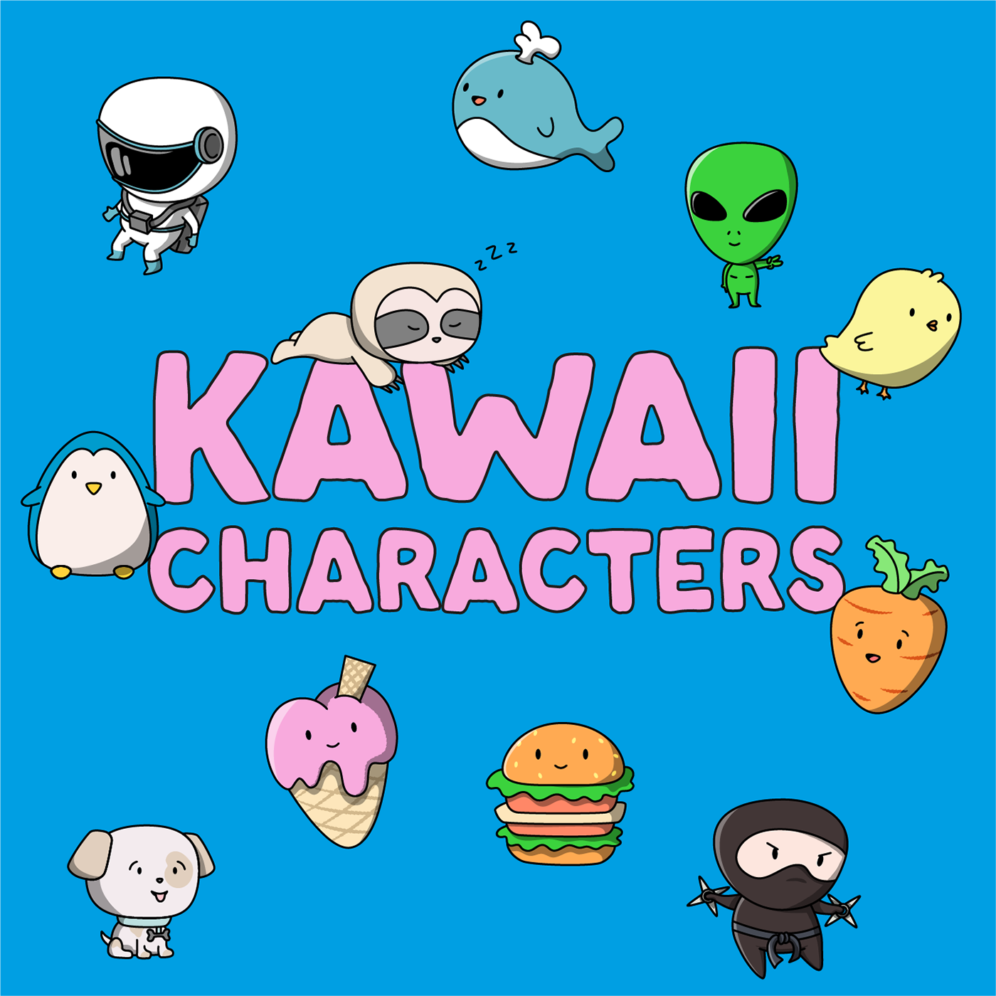 cartoon digital illustration Character design  vector Graphic Designer affinity designer kawaii cute assets