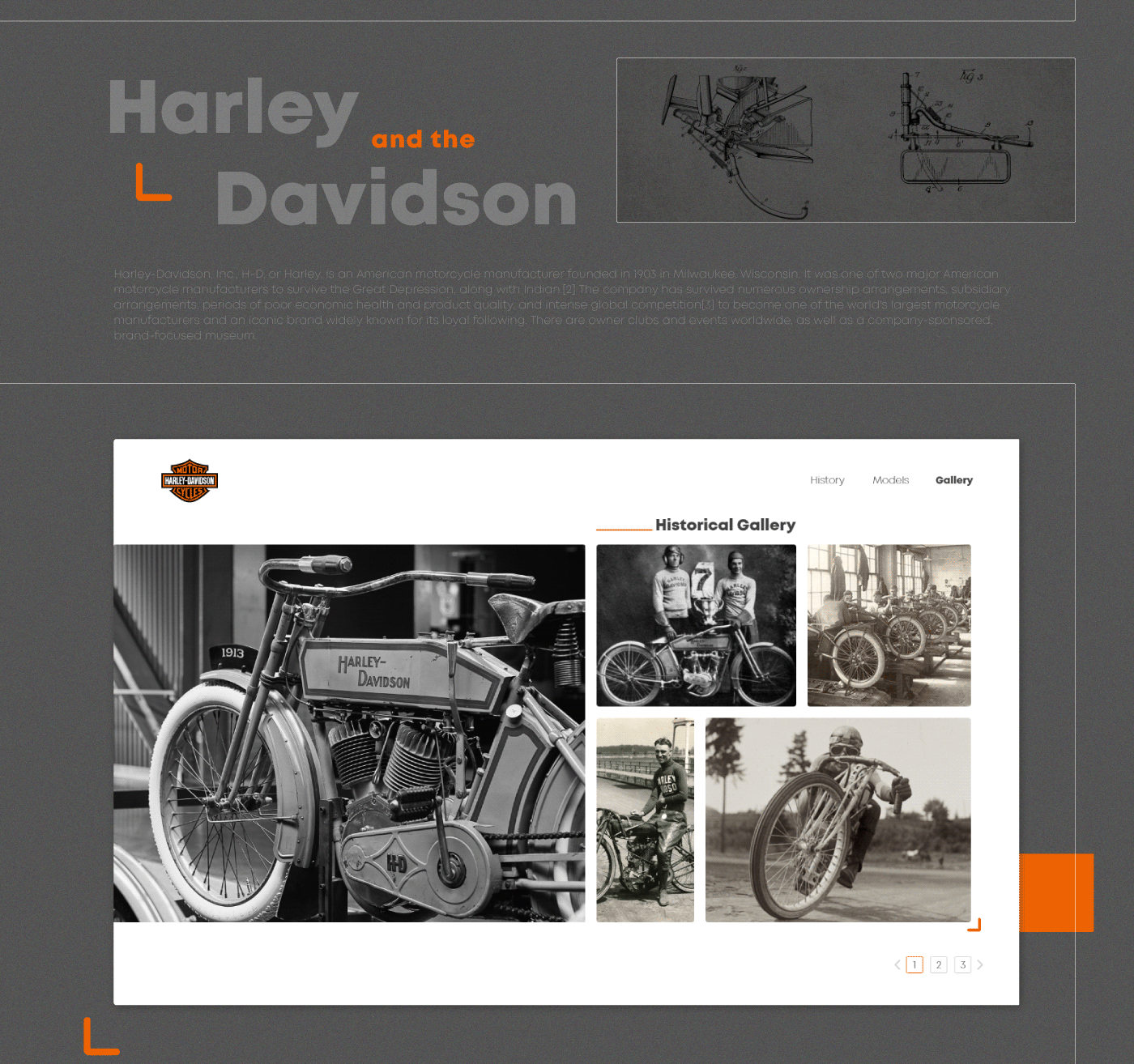 Harley Davidson UI/UX ui design motorcycles William S. Harley Arthur Davidson design concept harley Davidson Bike