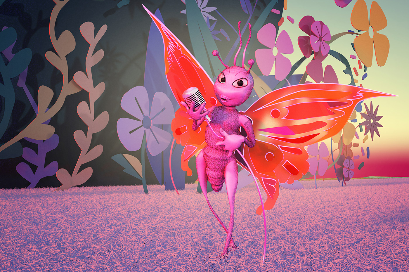 Insect 3d characters 3d bee 3D butterfly 3d Fly 3d Grasshopper 3D LadyBird 3D snail 3d spider midsummer