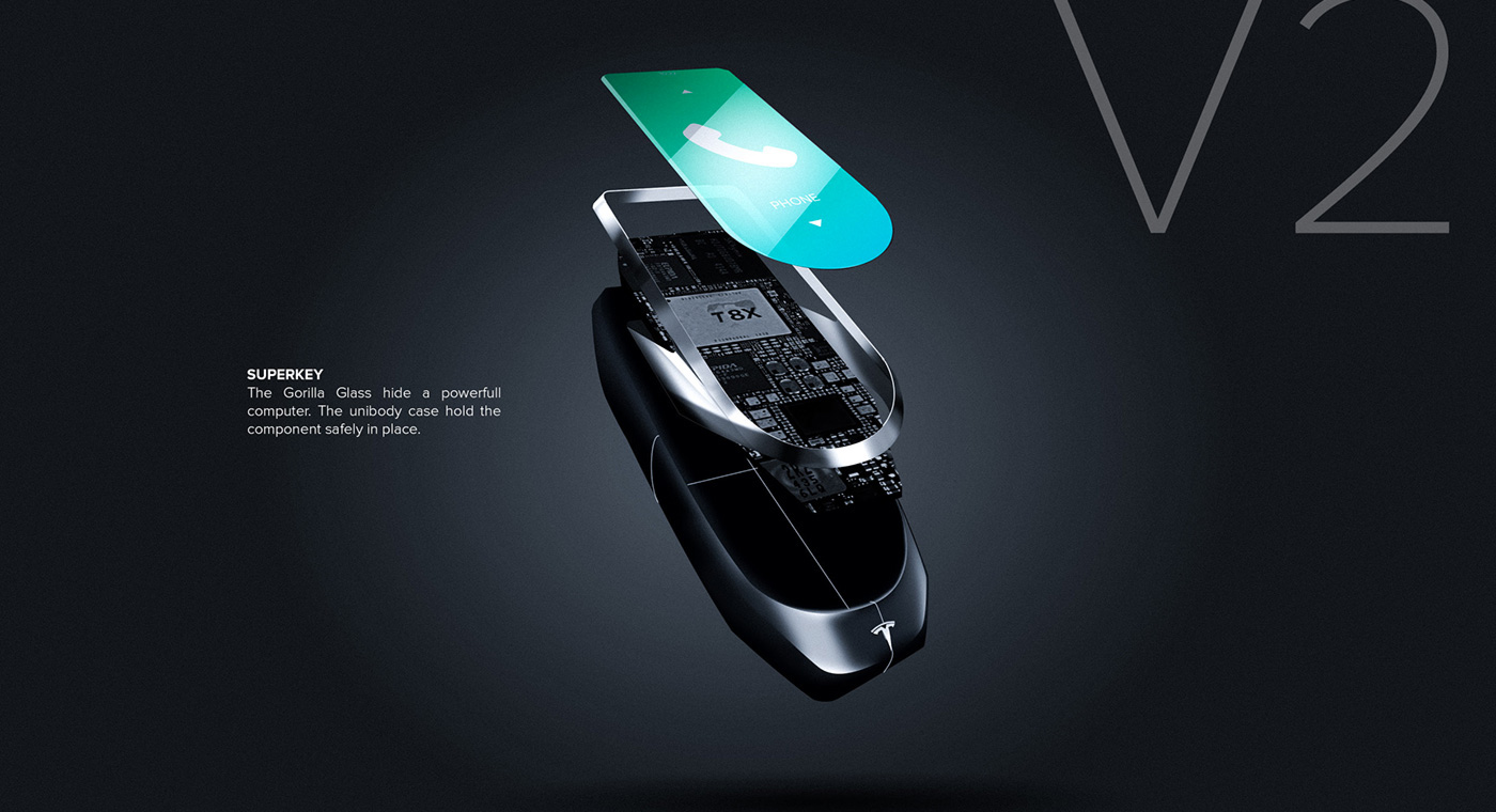 key tesla concept product automotive   design sketch rendering transportation mobility phone BMW strate UI ux