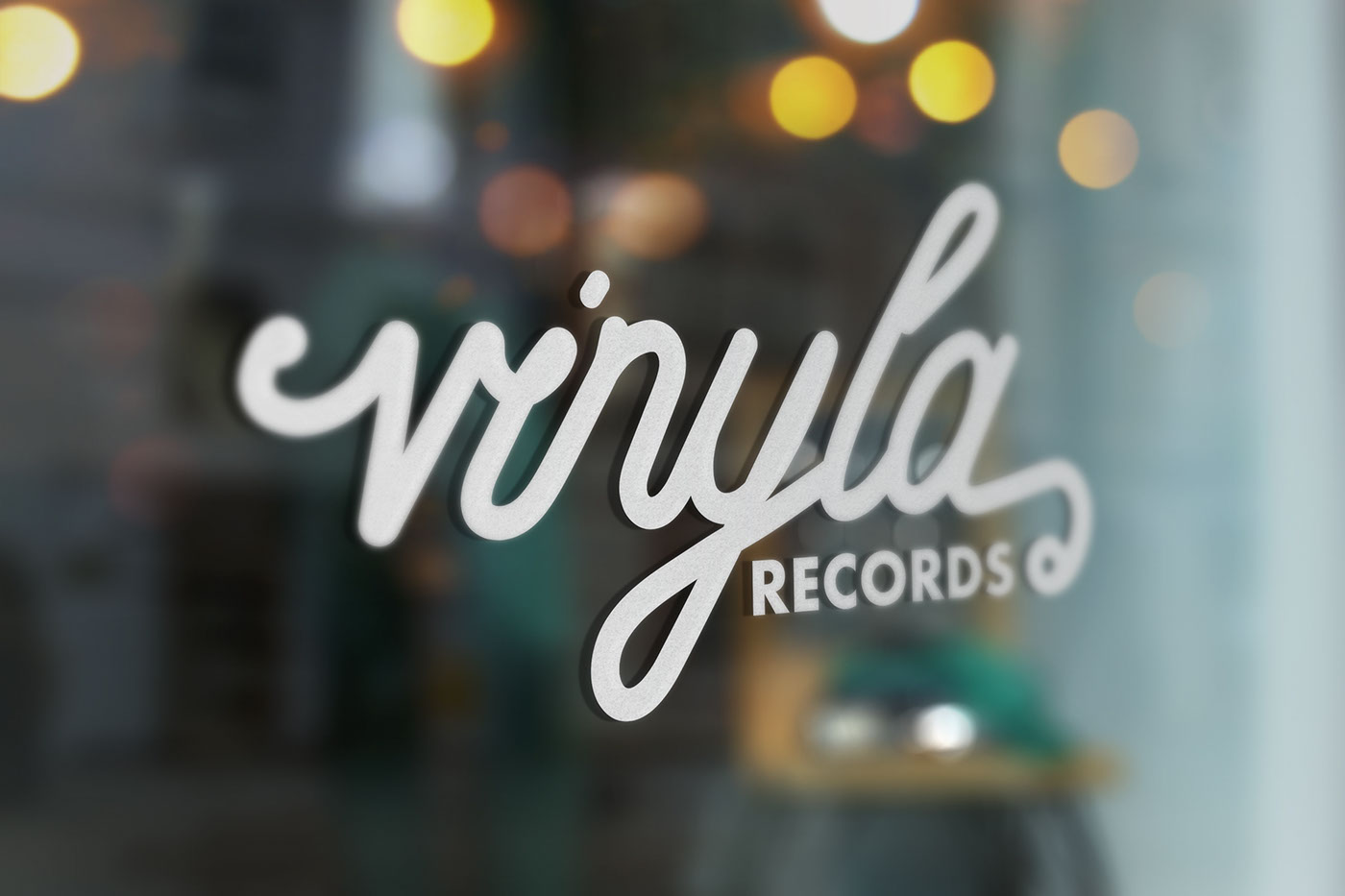 Records vinyl Vinyla branding  caligraphy monoline Merch shop vintage