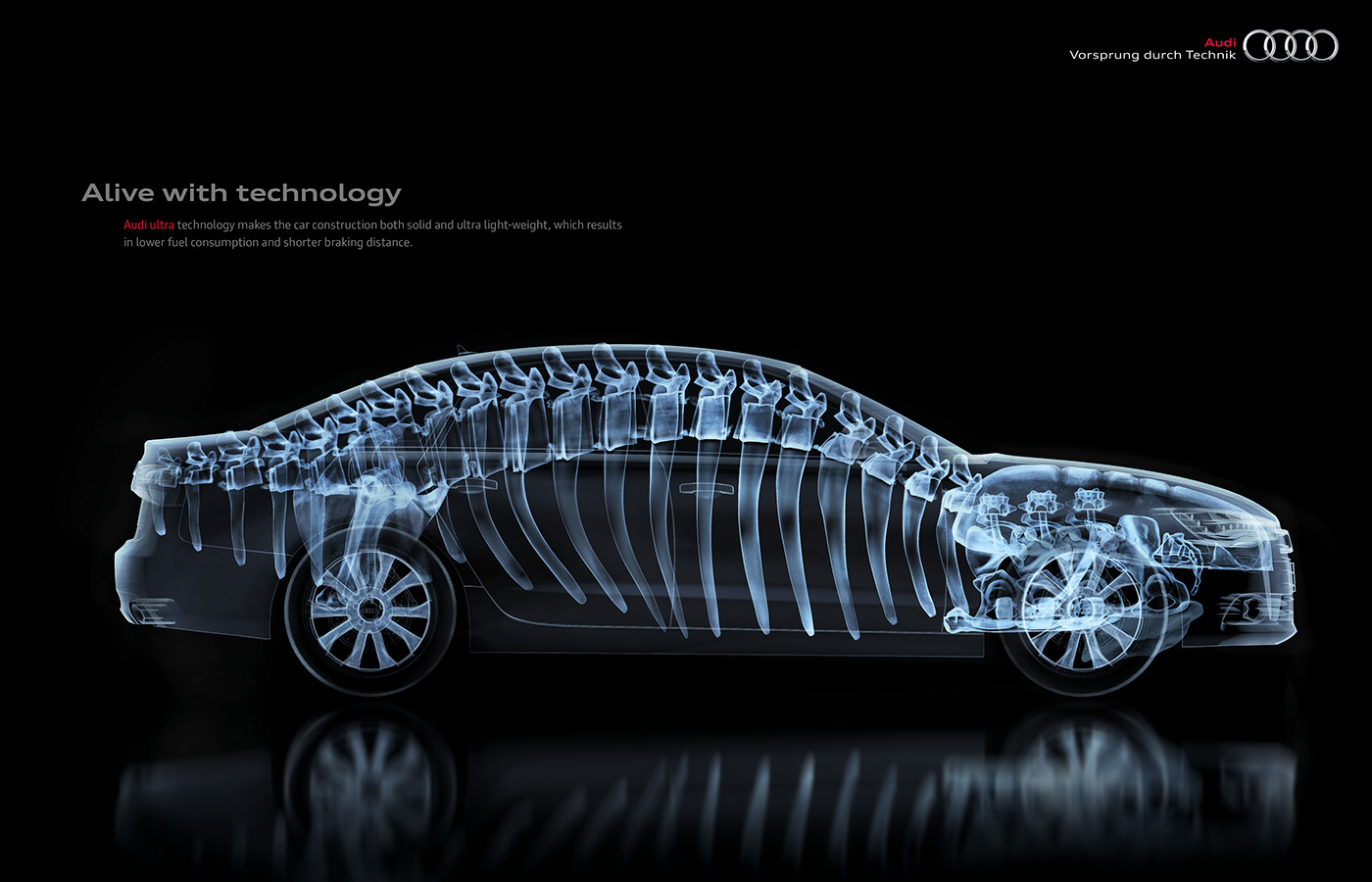 Audi anatomy ultra connect e-tron Porsche quattro poster Advertising  art direction 