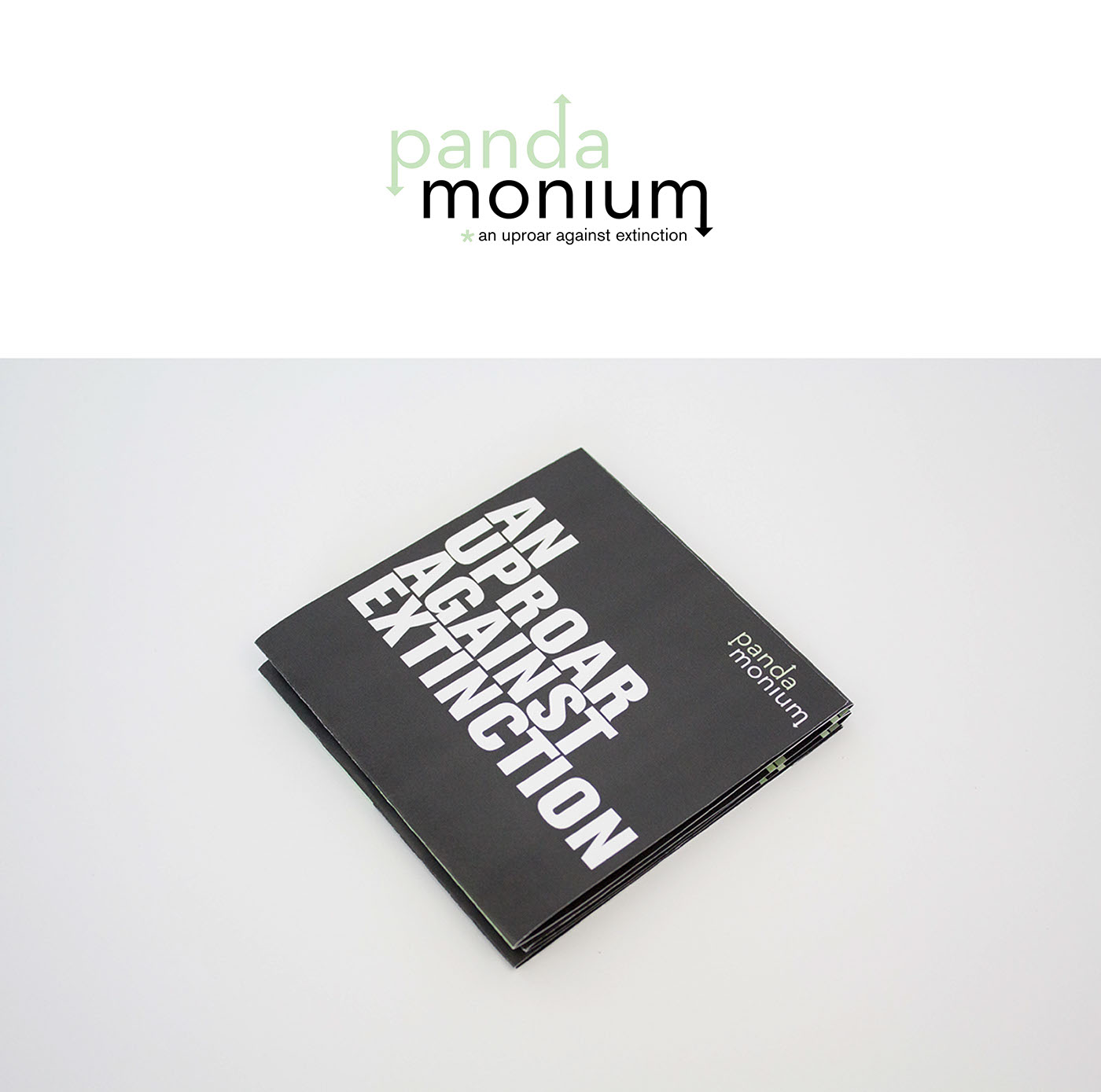 identity package design  Playing Cards Exhibition  pandas SCAD pandamonium Extinction green icons accordion fold Booklet Website Vehicle Wrap