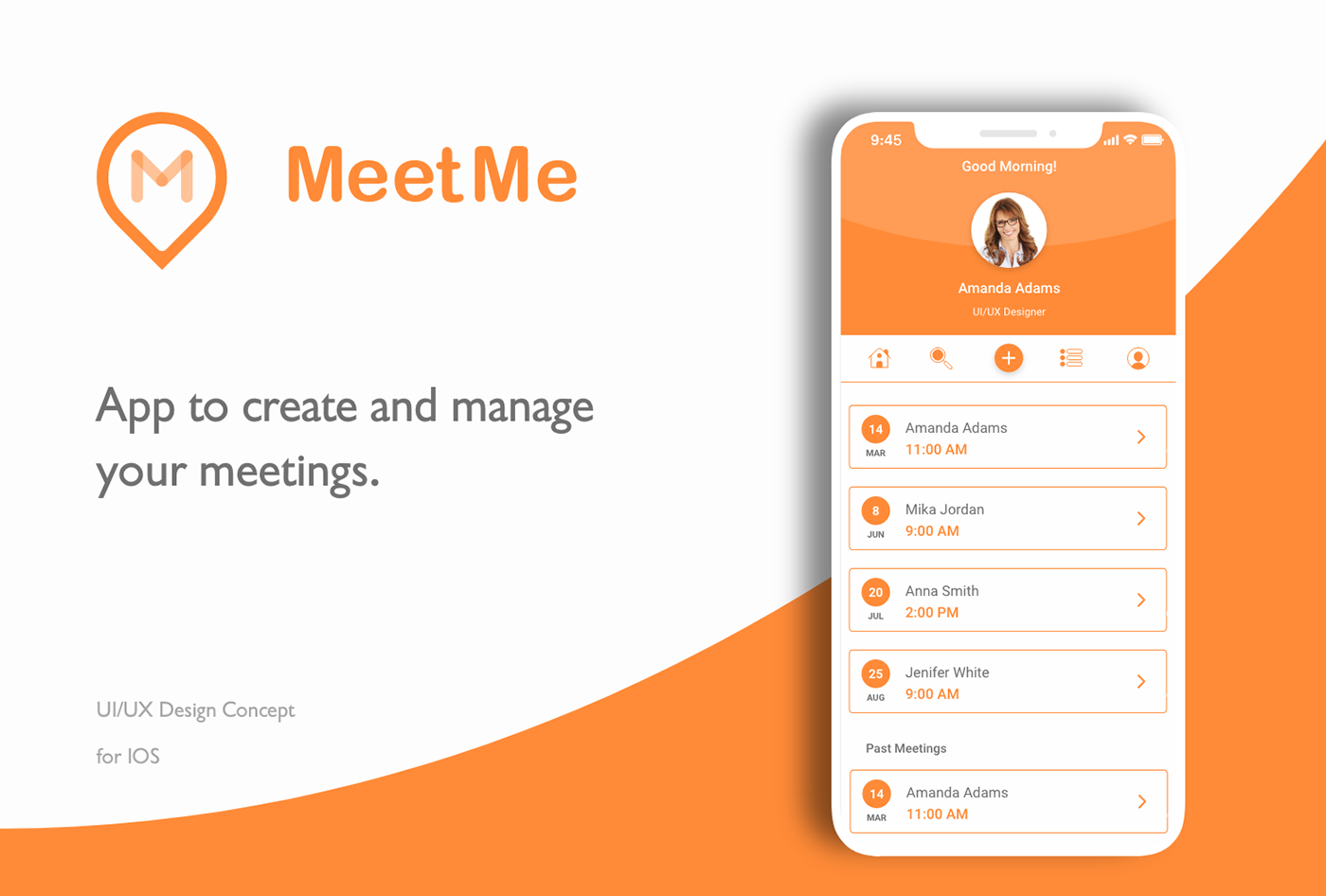 meetme Appointment app meeting design UI/UX