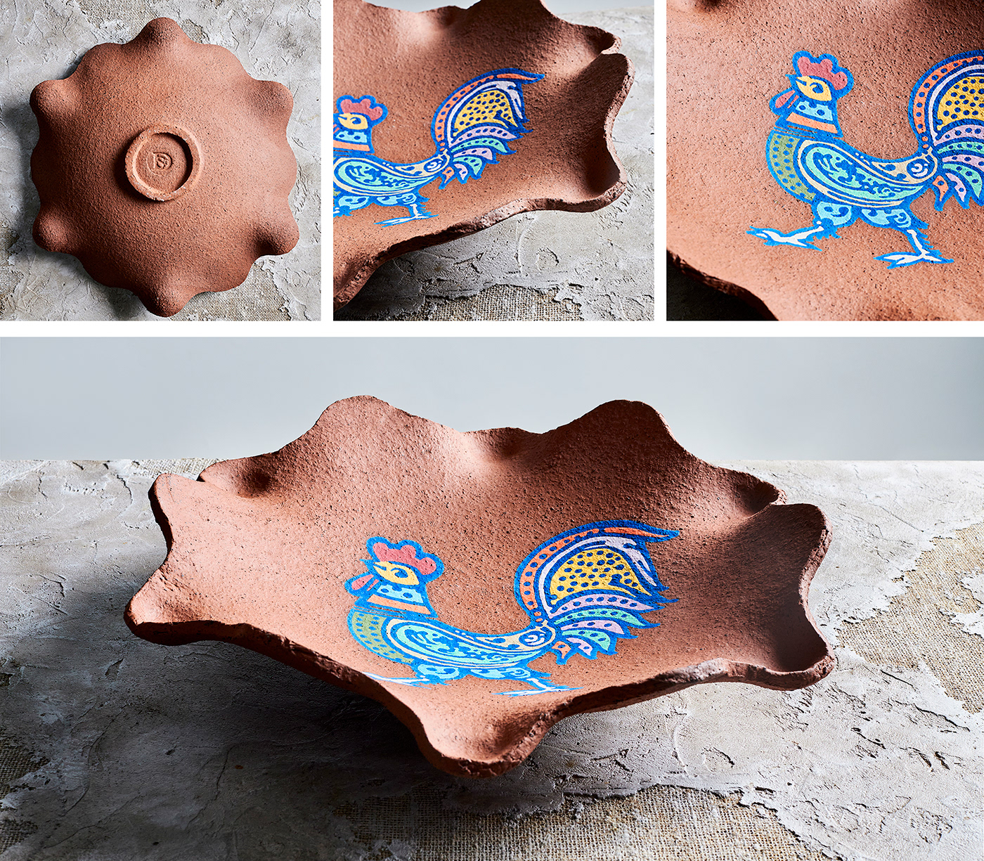ceramic Pottery clay painting   craft Vase bowl animals Nature fine art